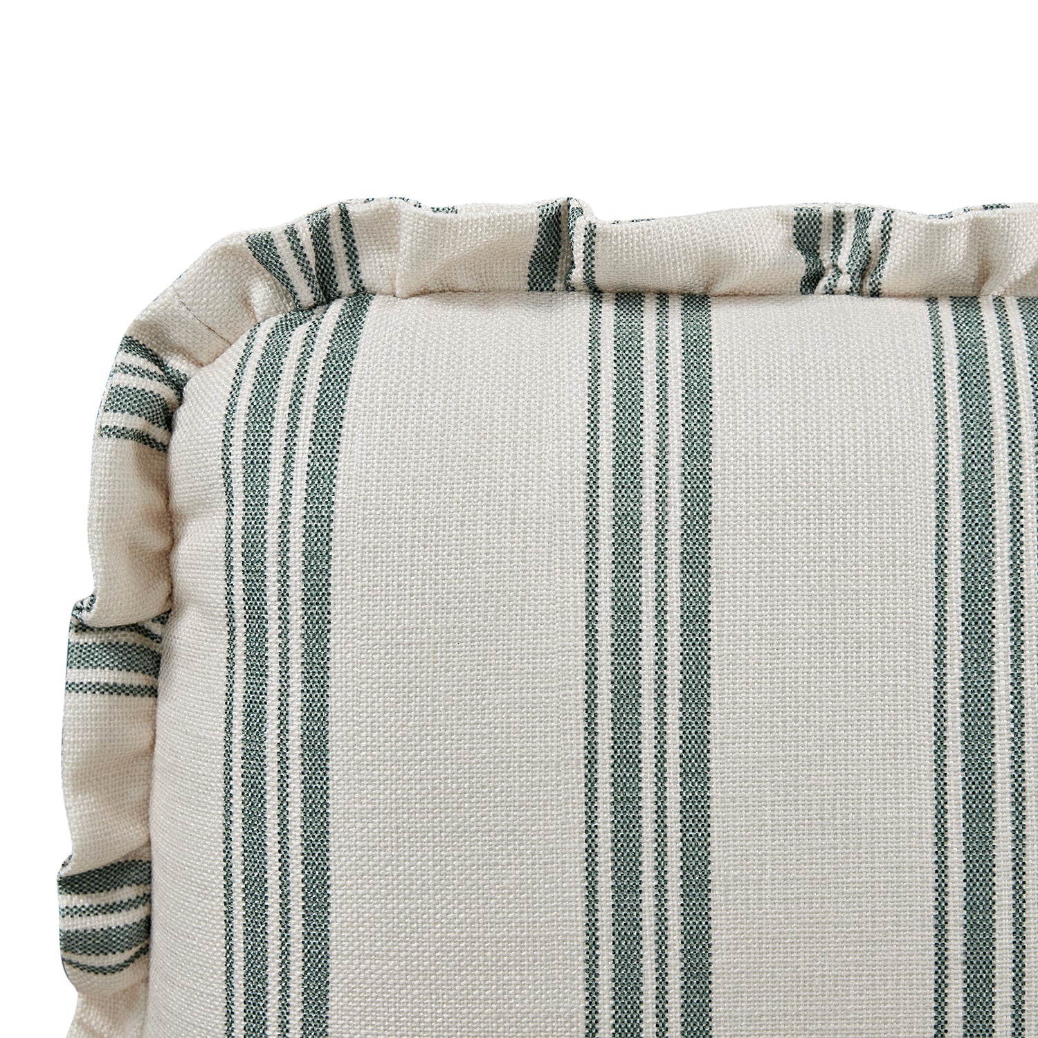 Celeste Upholstered Storage Bed with Ruffled Headboard, Laurel Green Stripe - Image 19