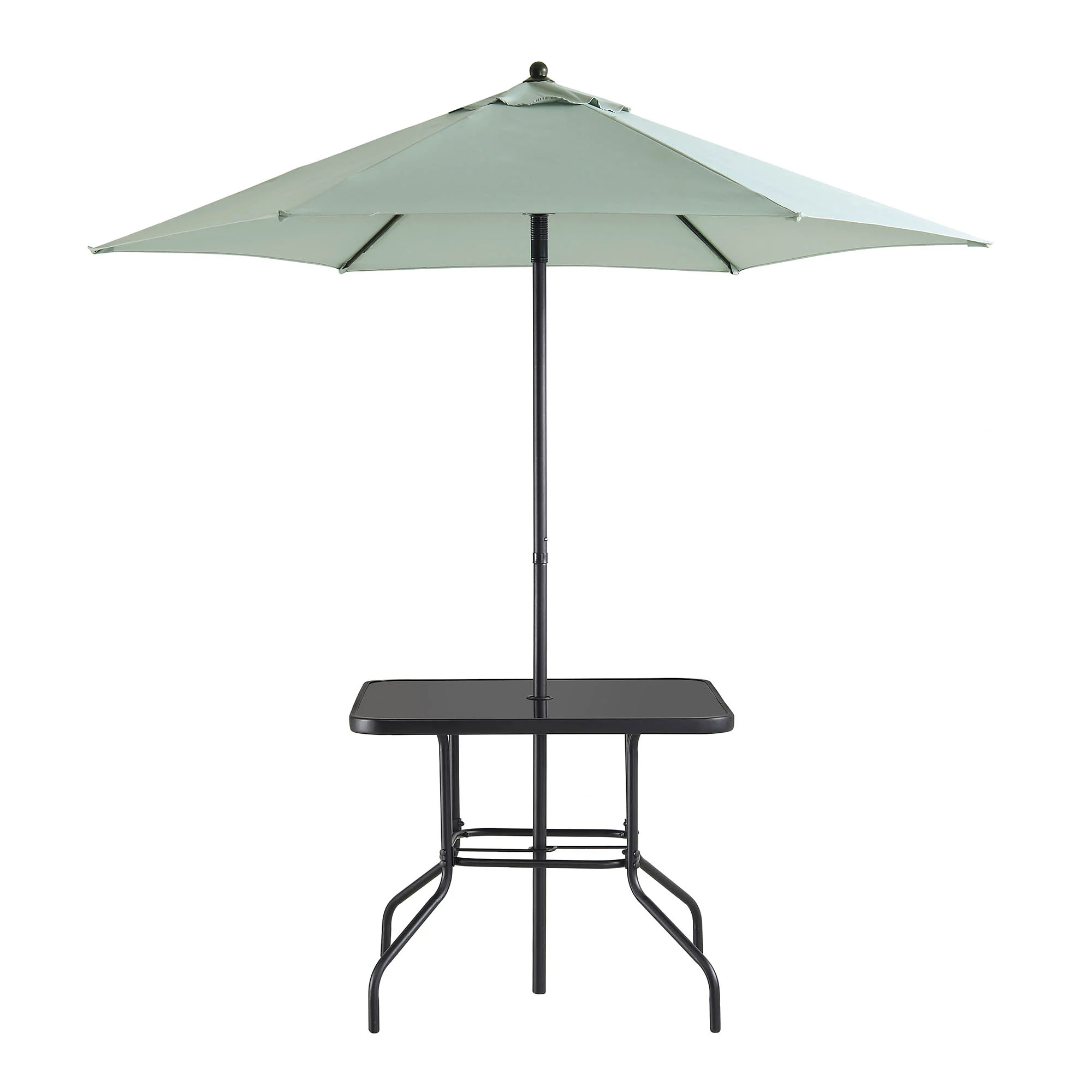 Champneys 4-Seater Steel and Fabric Outdoor Patio Dining Set with Parasol, Sage Green - Image 11