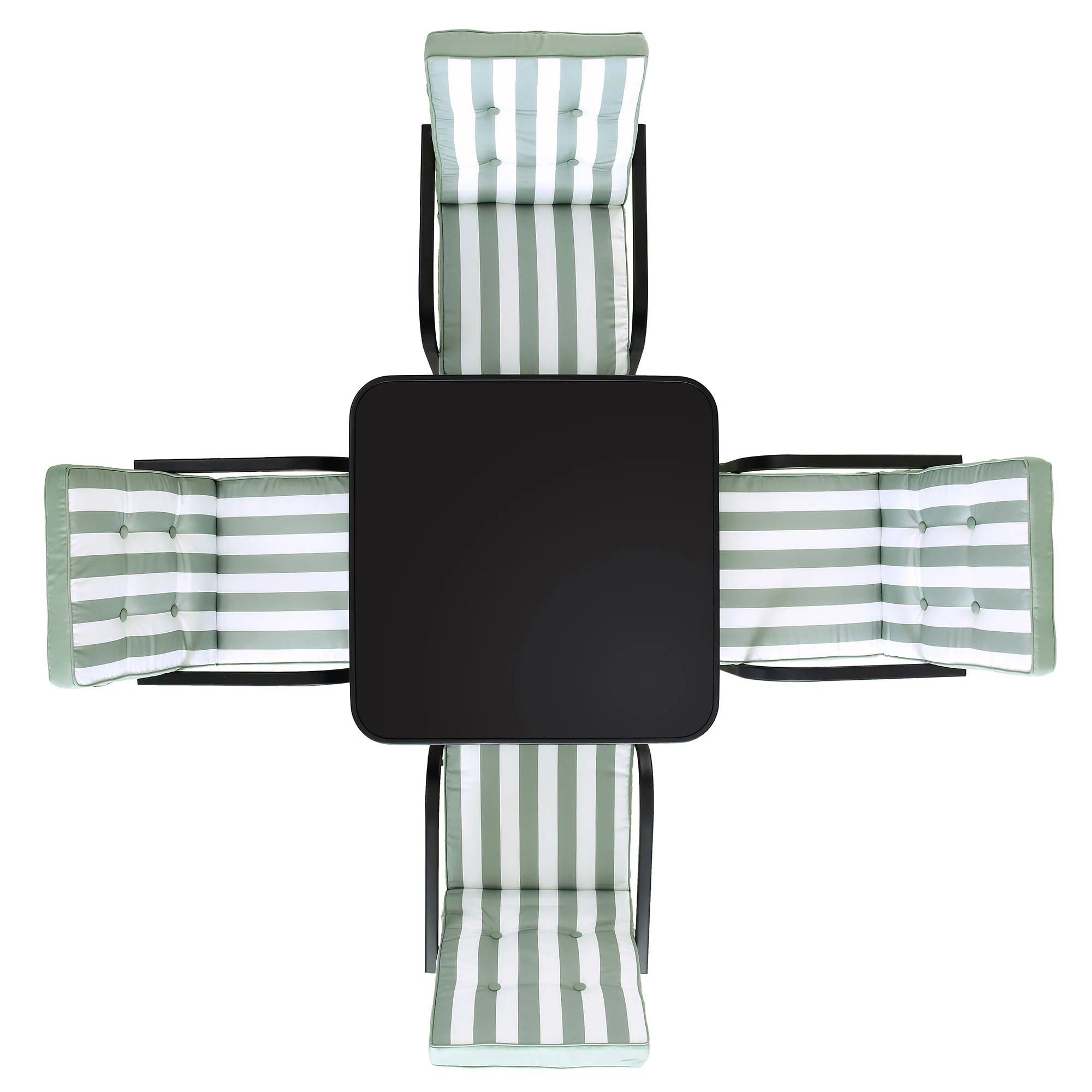Champneys 4-Seater Steel and Fabric Outdoor Patio Dining Set with Parasol, Sage Green - Image 7