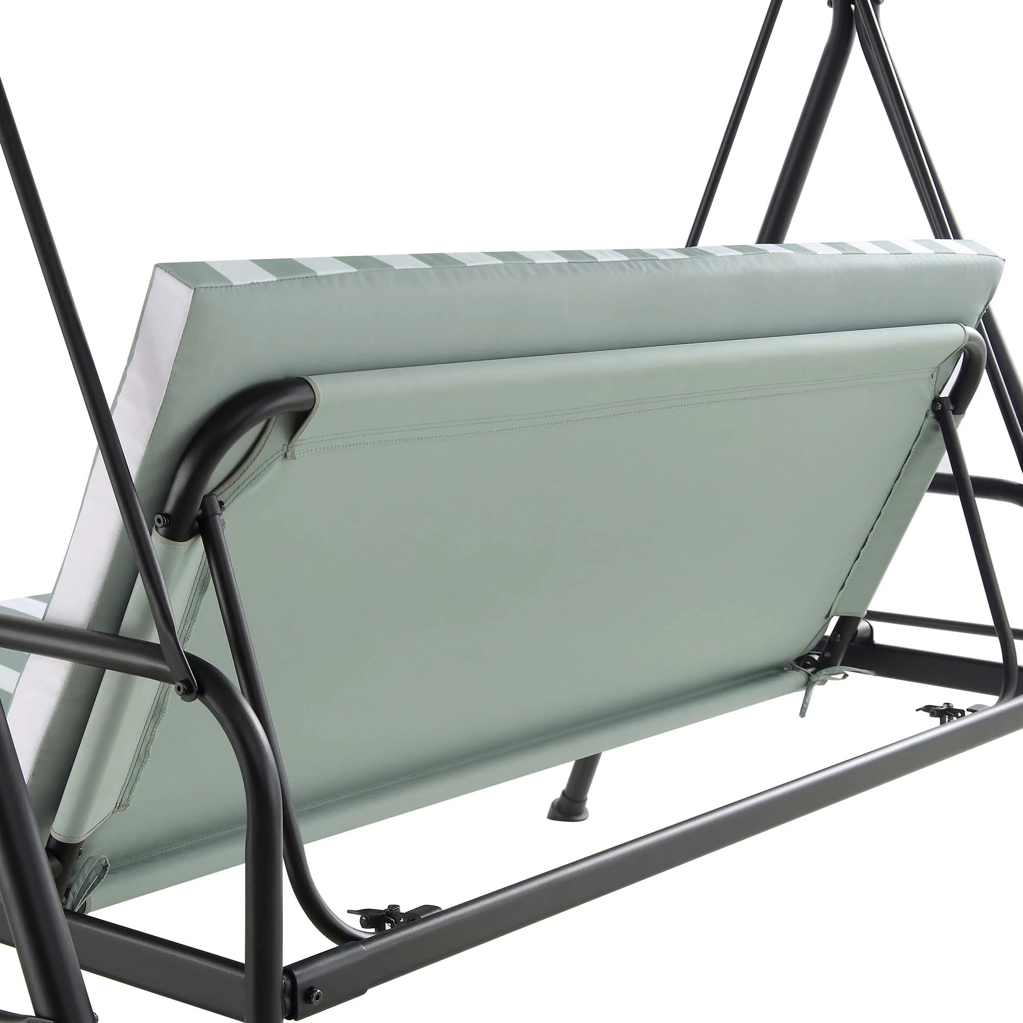 Champneys Outdoor Reclining Swing with Canopy, Sage Green Striped - Image 12