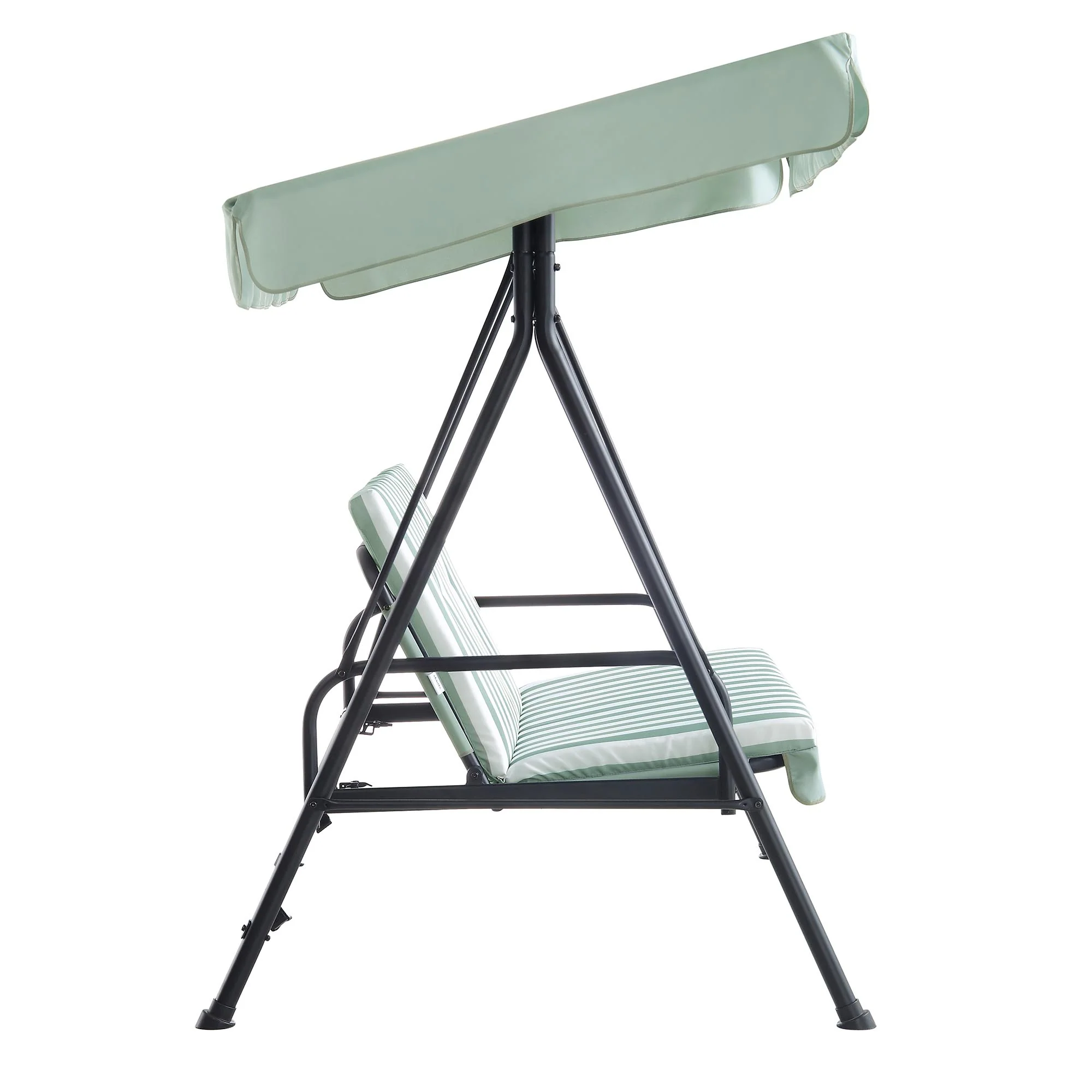 Champneys Outdoor Reclining Swing with Canopy, Sage Green Striped - Image 8