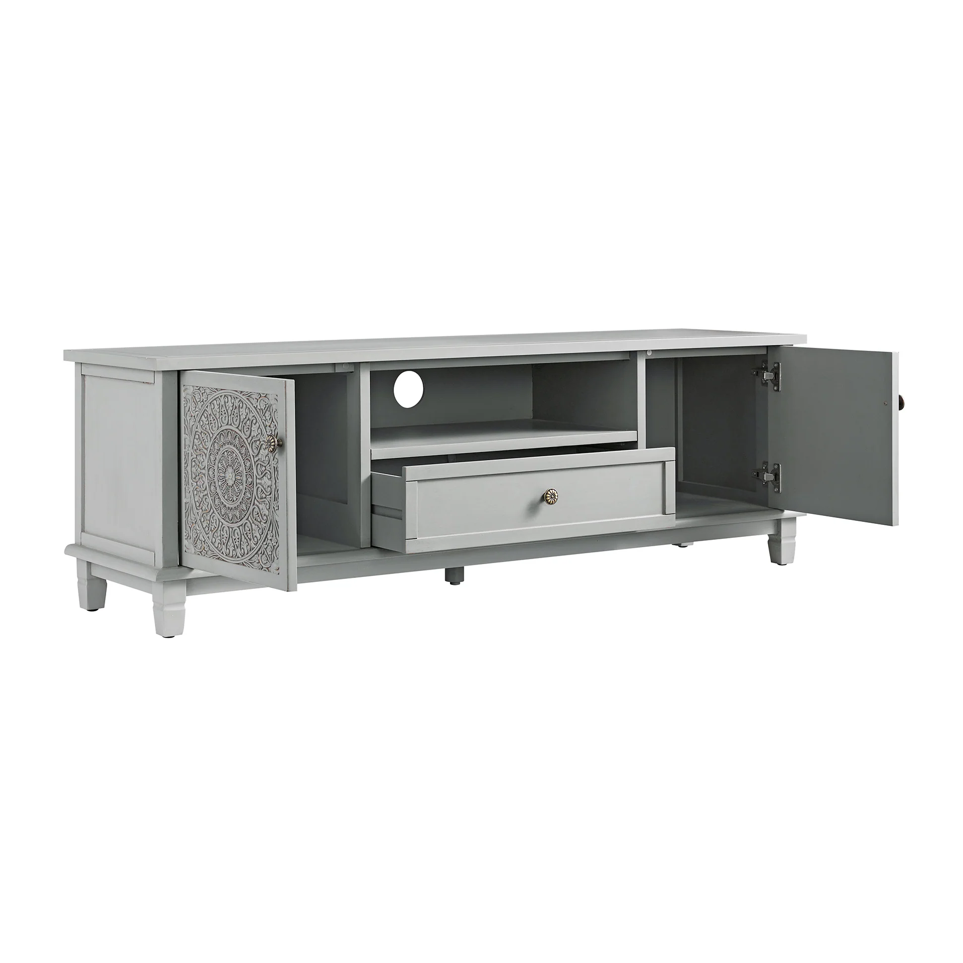 Chantilly Mid Grey 150cm Wide TV Unit - Image 5