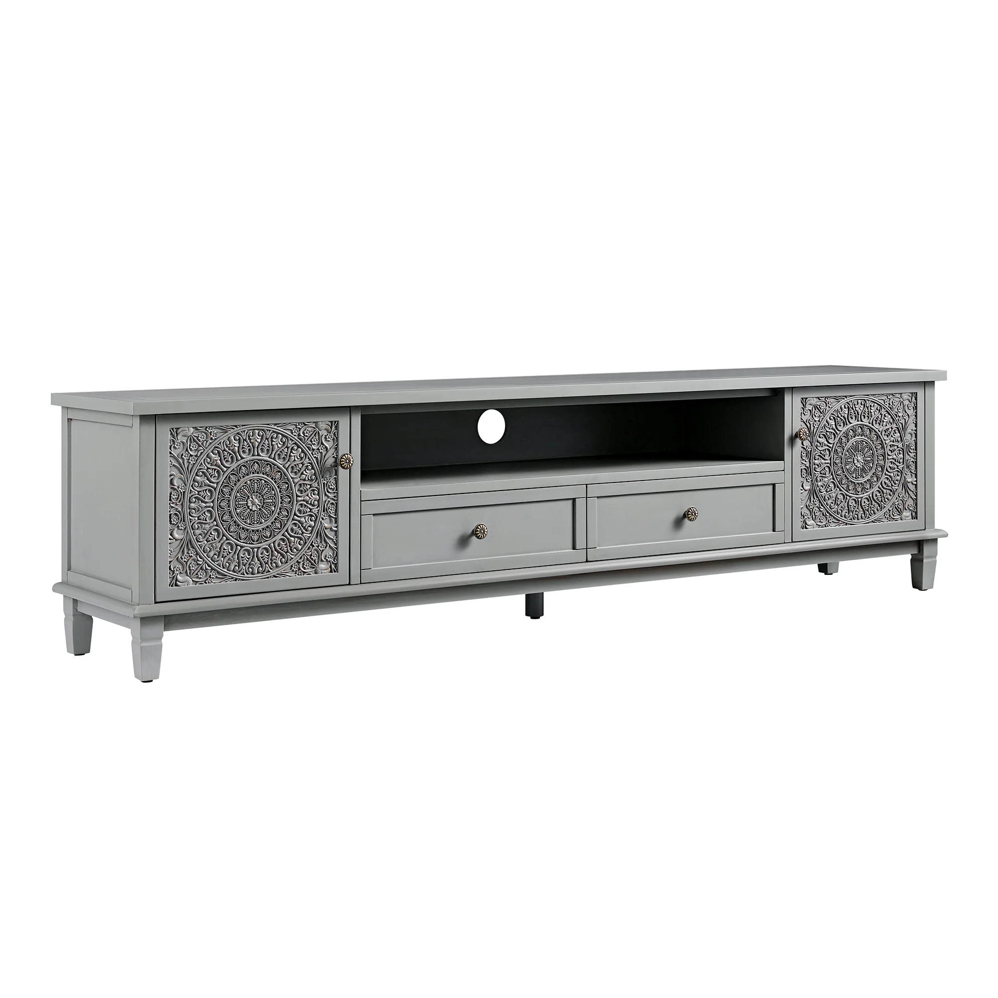 Chantilly Mid Grey 200cm Wide TV Unit - Image 2
