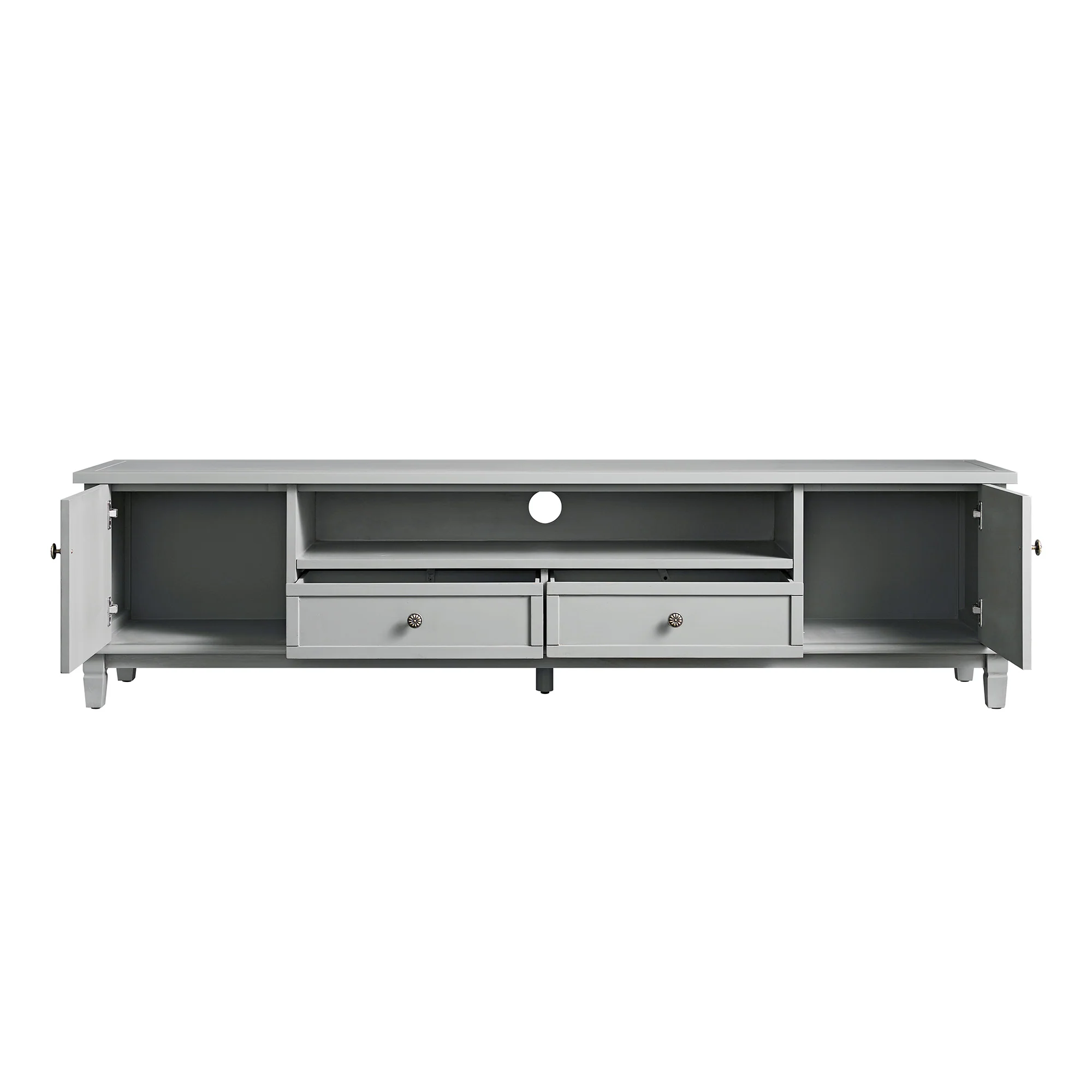 Chantilly Mid Grey 200cm Wide TV Unit - Image 5