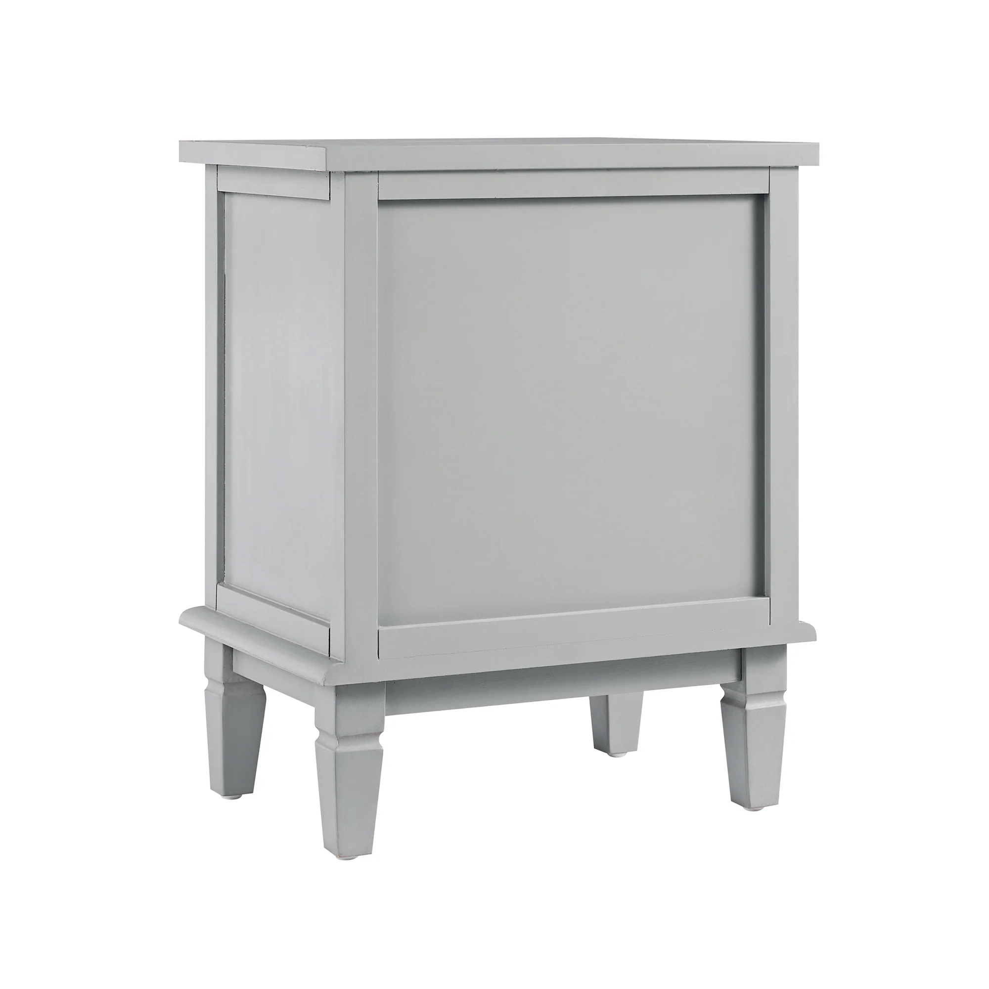 Chantilly Mid Grey Carved 2 Drawer Bedside Table - Image 11
