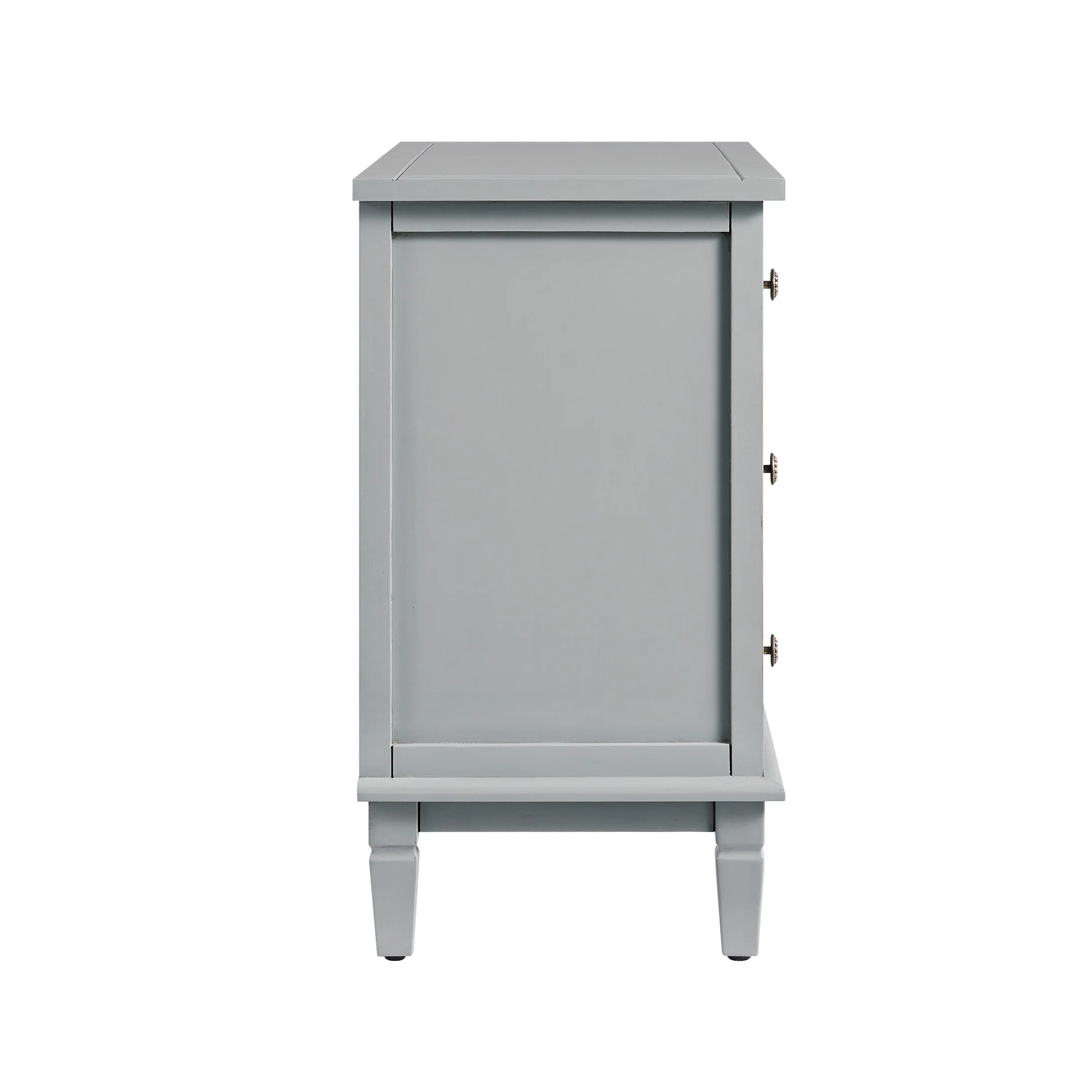 Chantilly Mid Grey Carved 3 Drawer Chest - Image 11