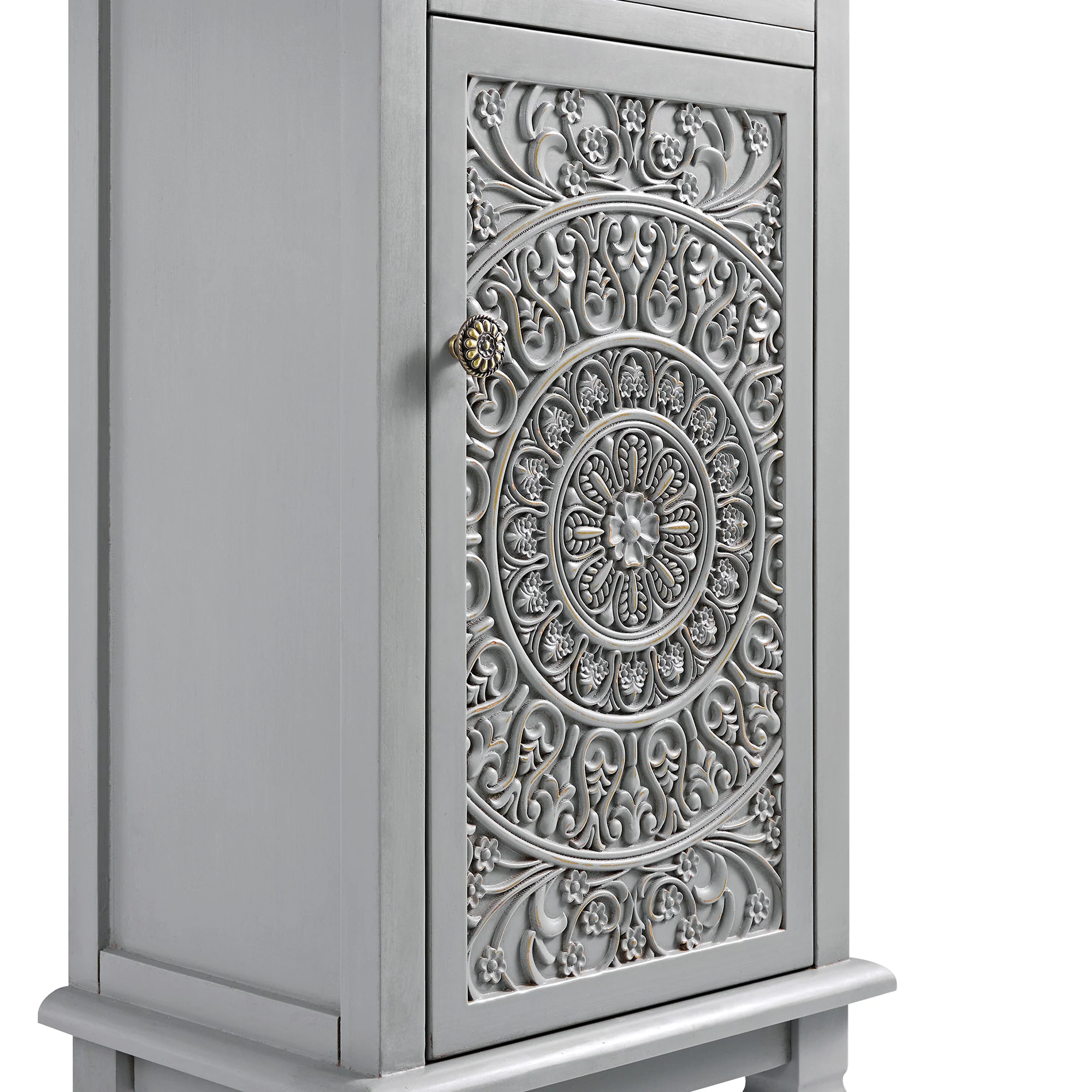 Chantilly Mid Grey Carved Bathroom Cupboard - Image 13