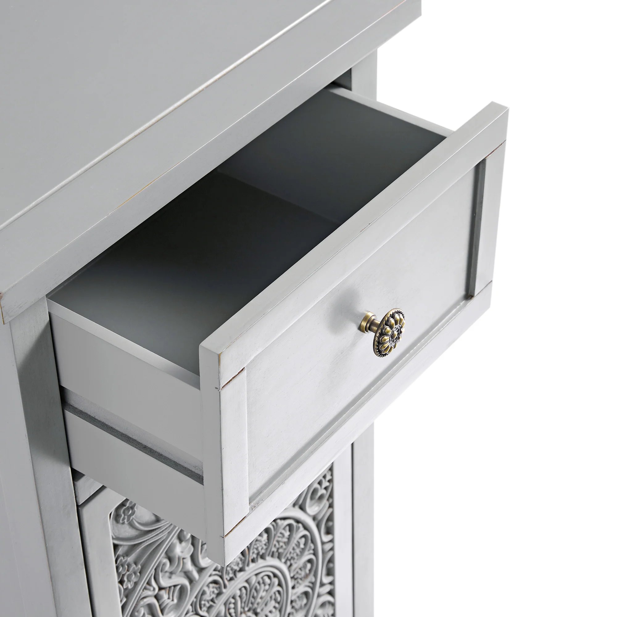 Chantilly Mid Grey Carved Bathroom Cupboard - Image 14