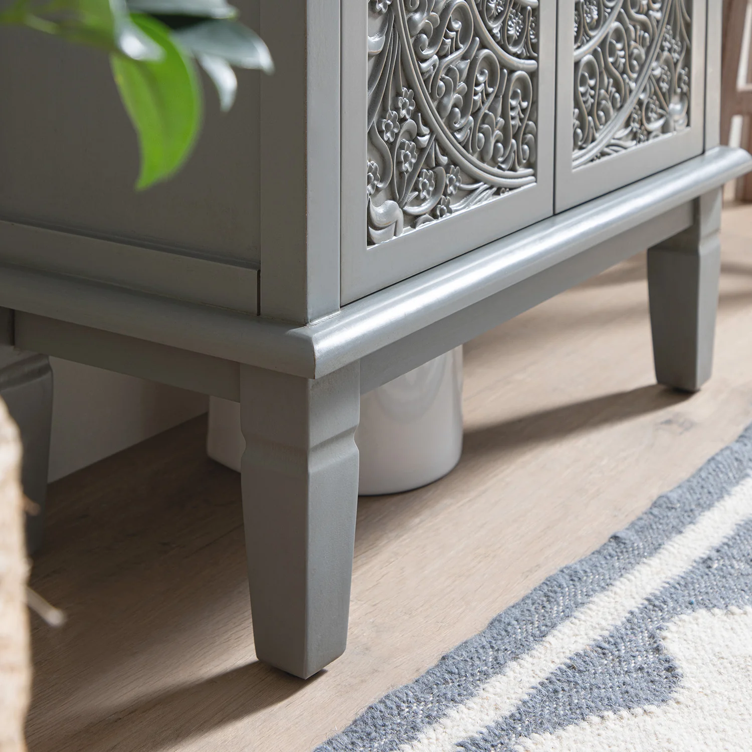 Chantilly Mid Grey Carved Bathroom Undersink Unit - Image 7