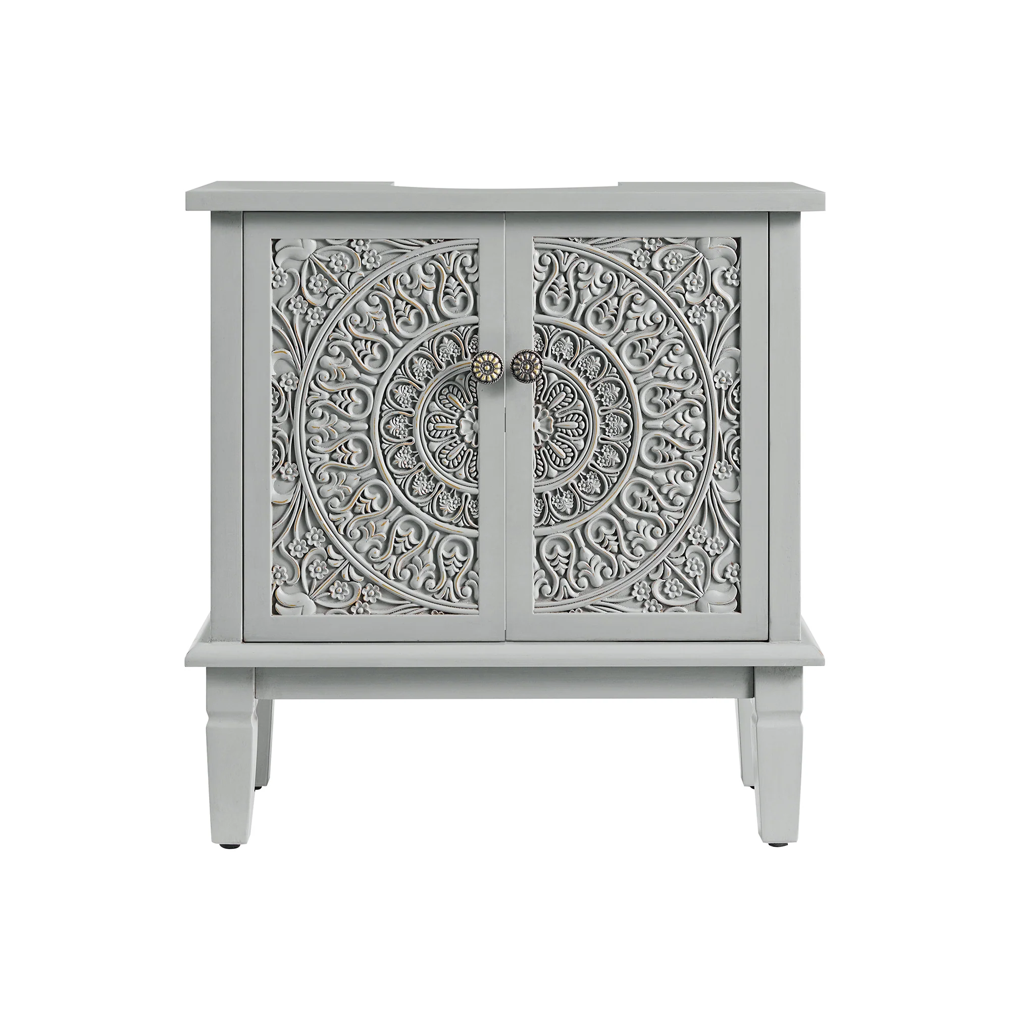 Chantilly Mid Grey Carved Bathroom Undersink Unit - Image 8