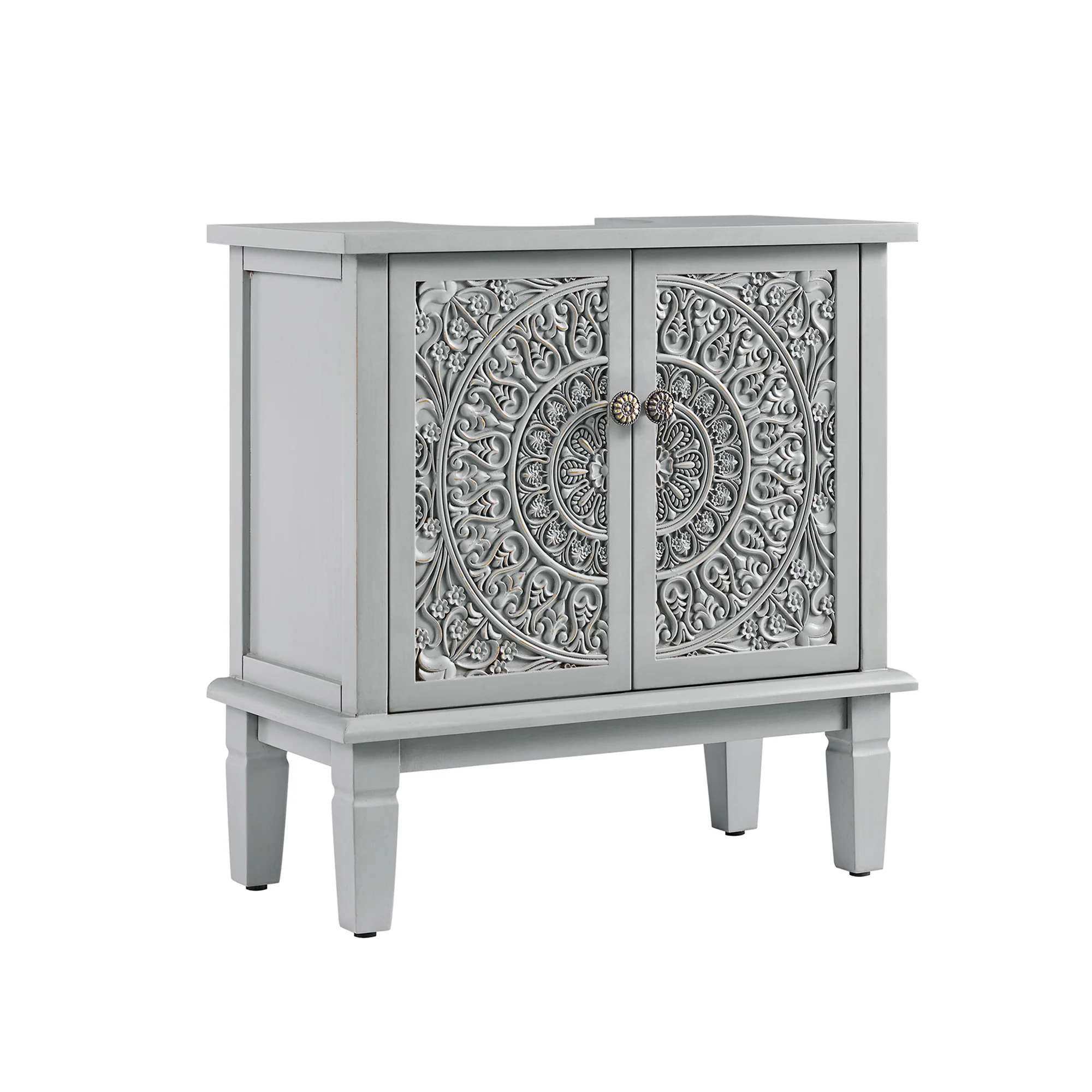 Chantilly Mid Grey Carved Bathroom Undersink Unit - Image 9