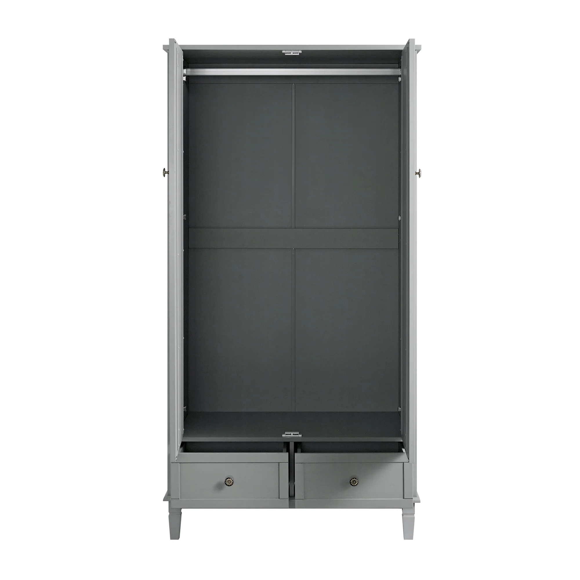 Chantilly Mid Grey Carved Double Wardrobe - Image 10