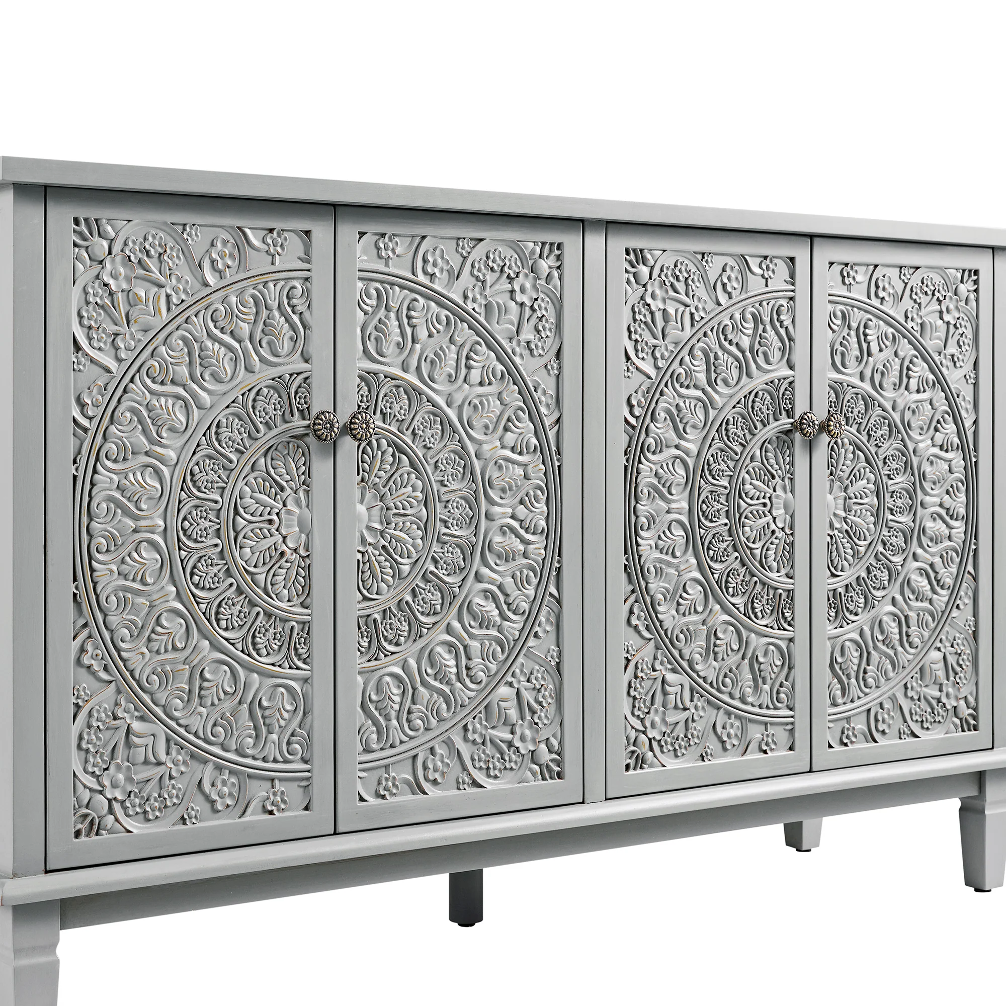 Chantilly Mid Grey Carved Large Sideboard - Image 14