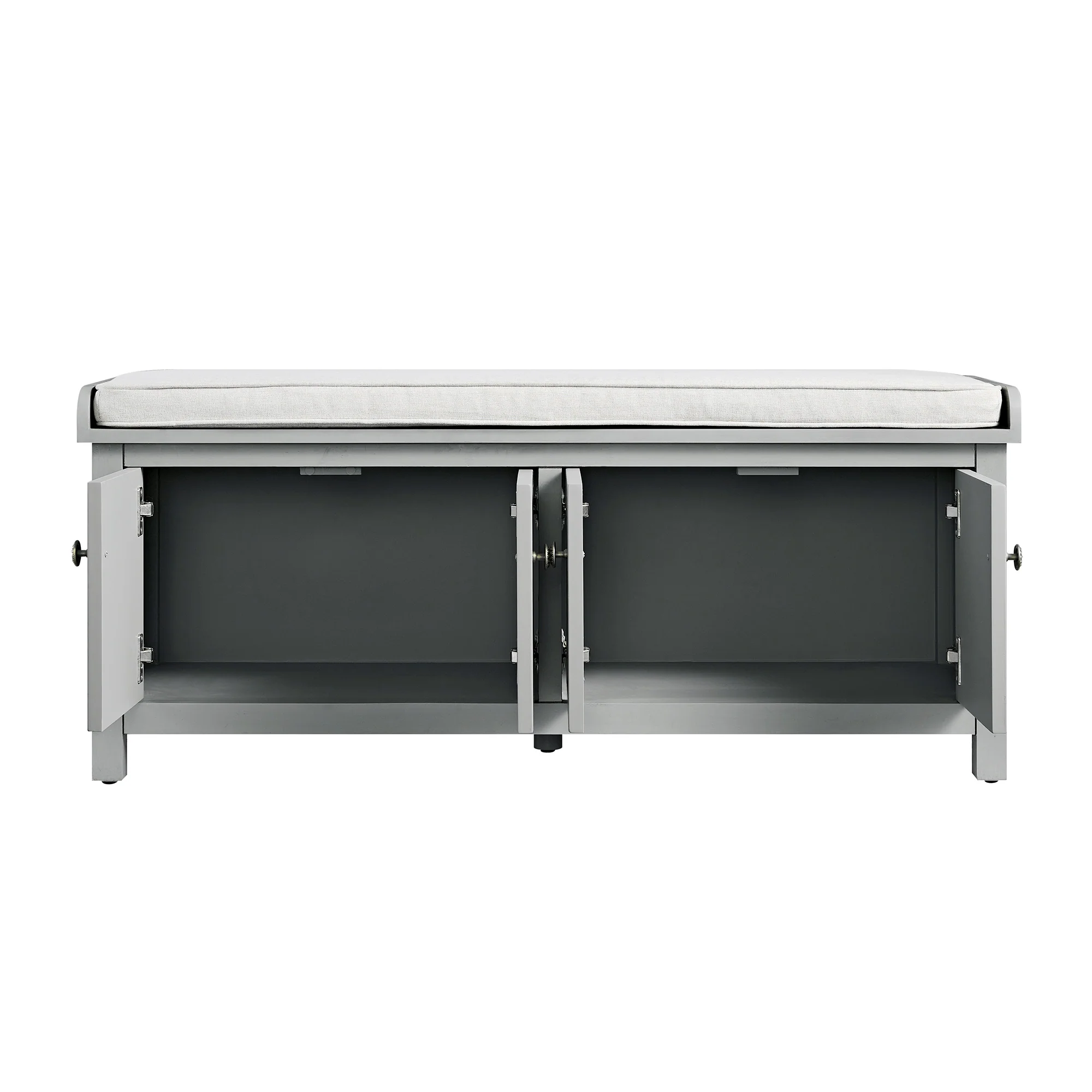 Chantilly Mid Grey Carved Storage Bench - Image 12