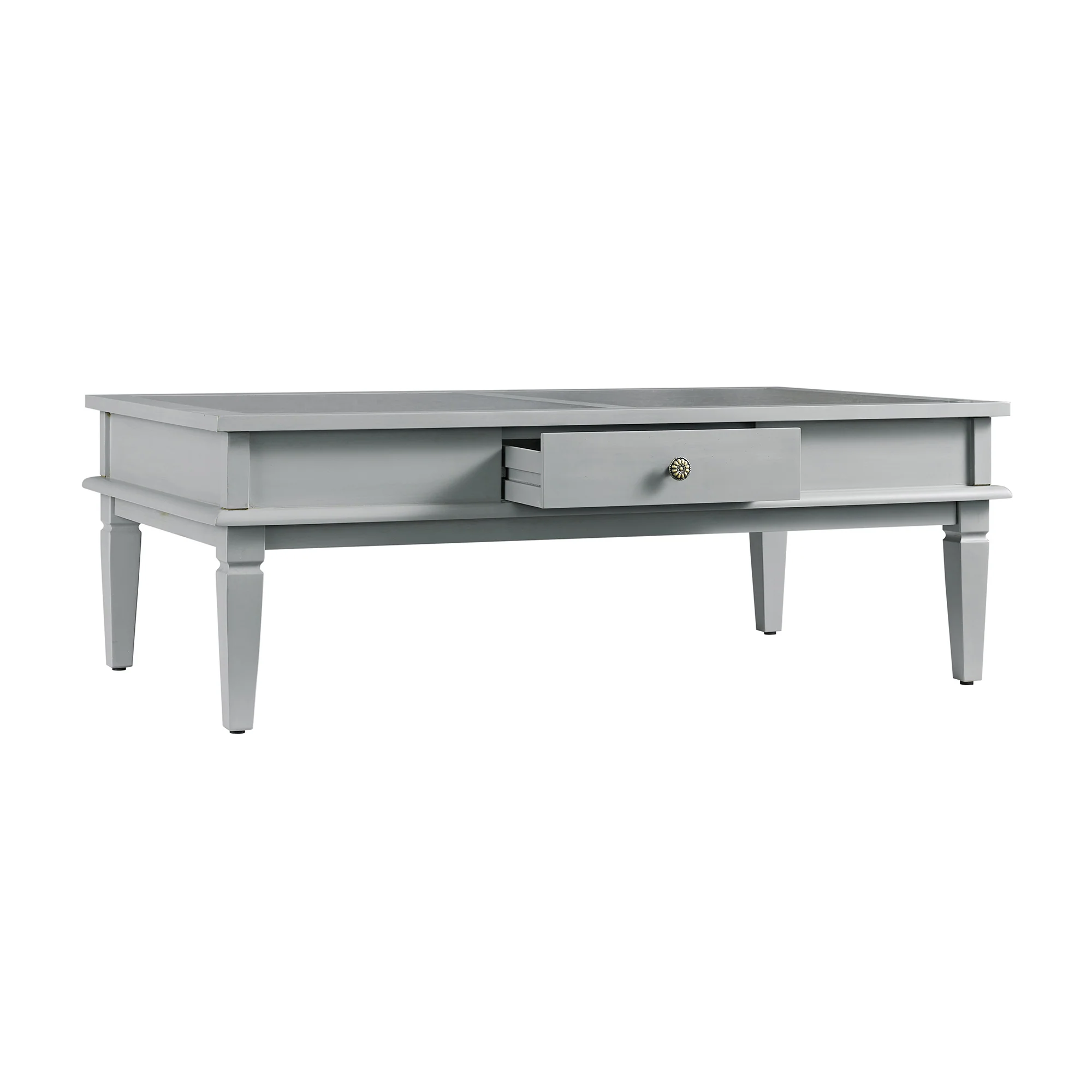 Chantilly Mid Grey Coffee Table with Drawers - Image 12
