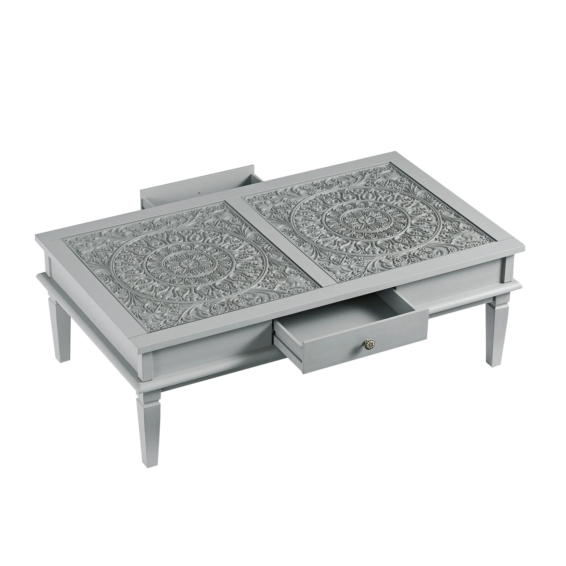 Chantilly Mid Grey Coffee Table with Drawers - Image 13
