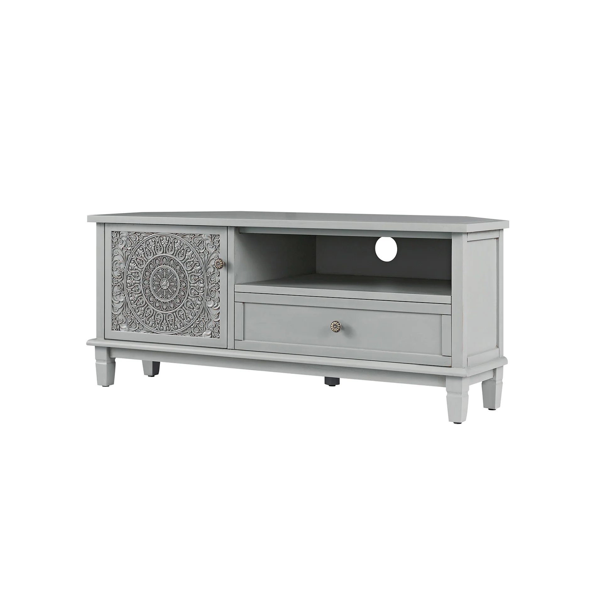 Chantilly Mid Grey Corner TV Unit - Image 8