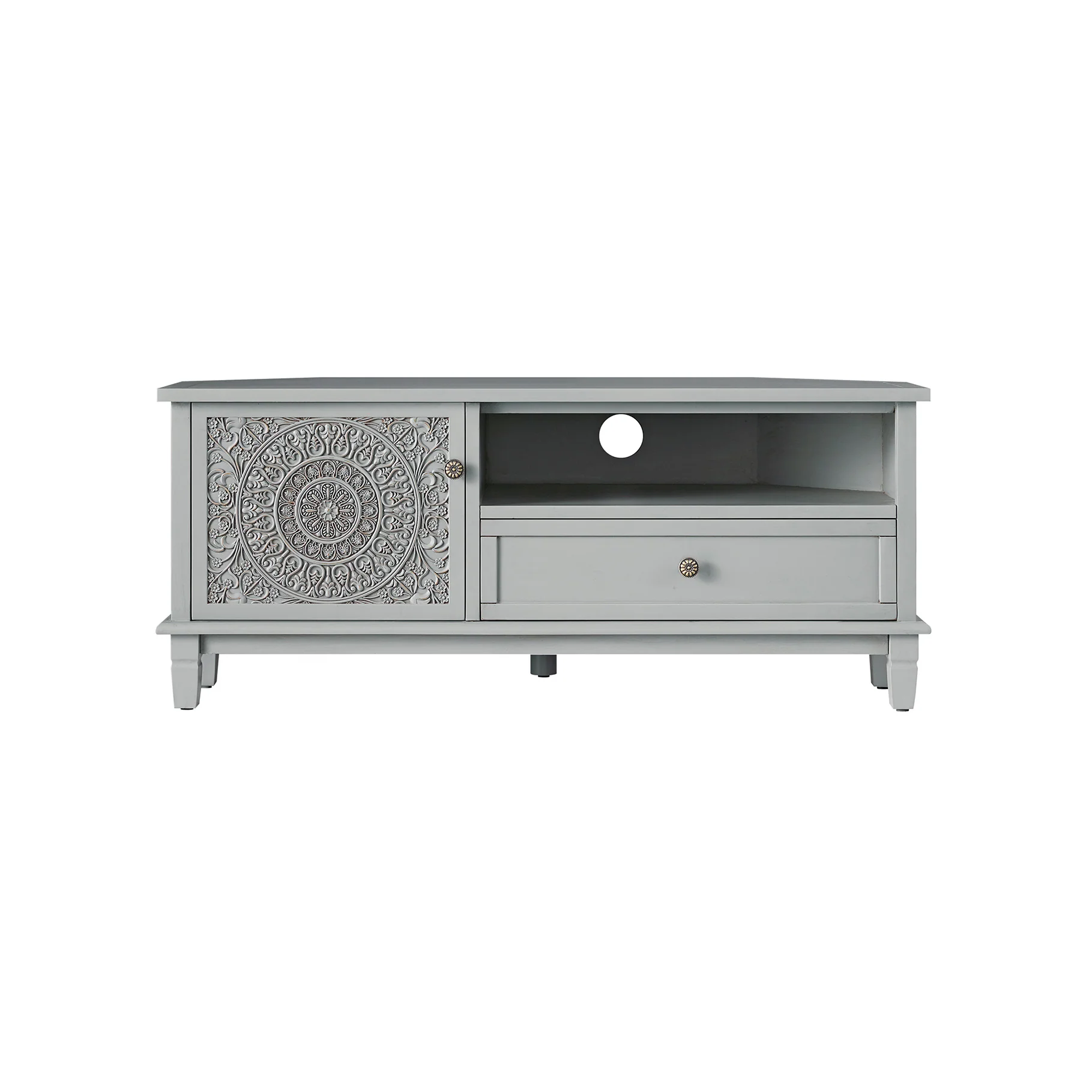 Chantilly Mid Grey Corner TV Unit - Image 9