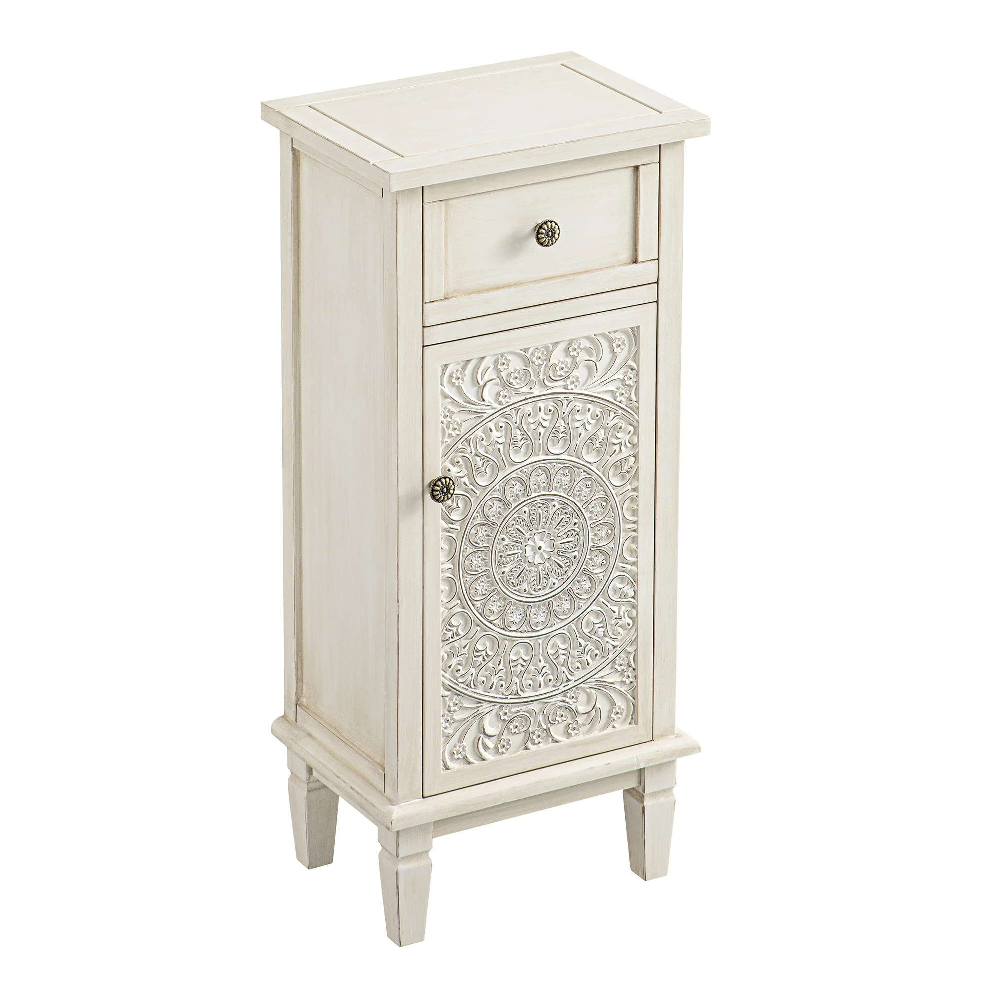 Chantilly Whitewashed Carved Bathroom Cupboard - Image 11