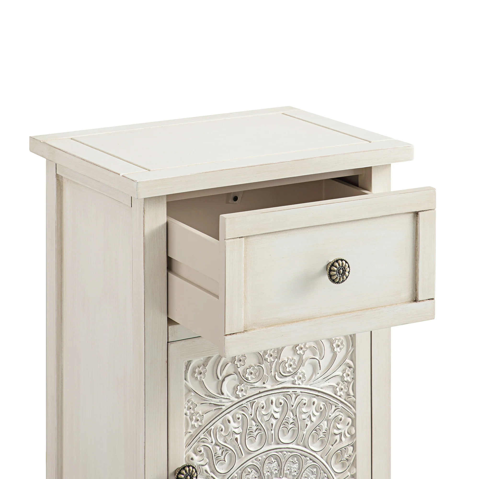 Chantilly Whitewashed Carved Bathroom Cupboard - Image 14