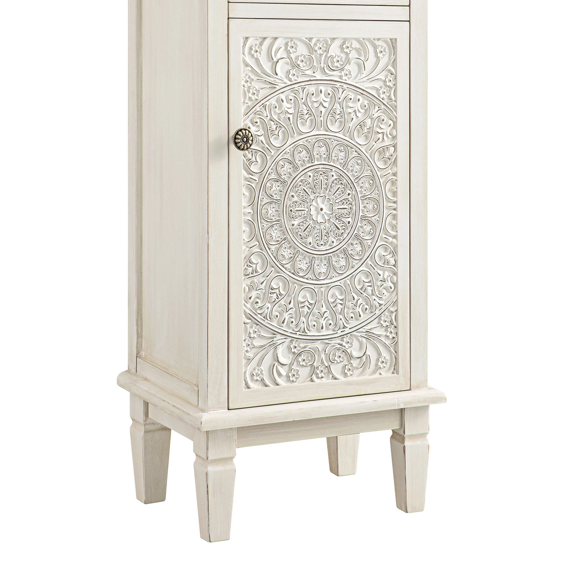Chantilly Whitewashed Carved Bathroom Cupboard - Image 15