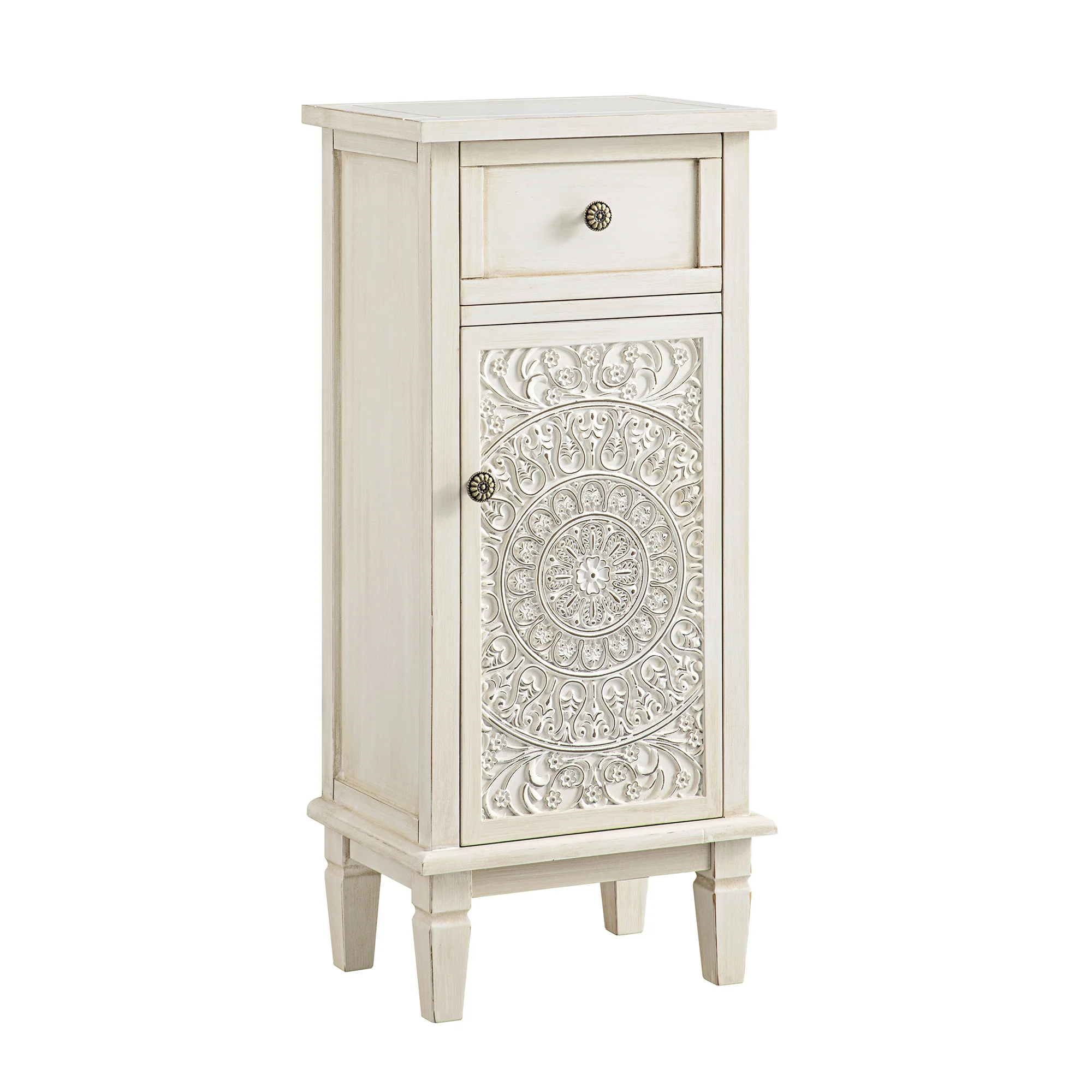 Chantilly Whitewashed Carved Bathroom Cupboard - Image 8