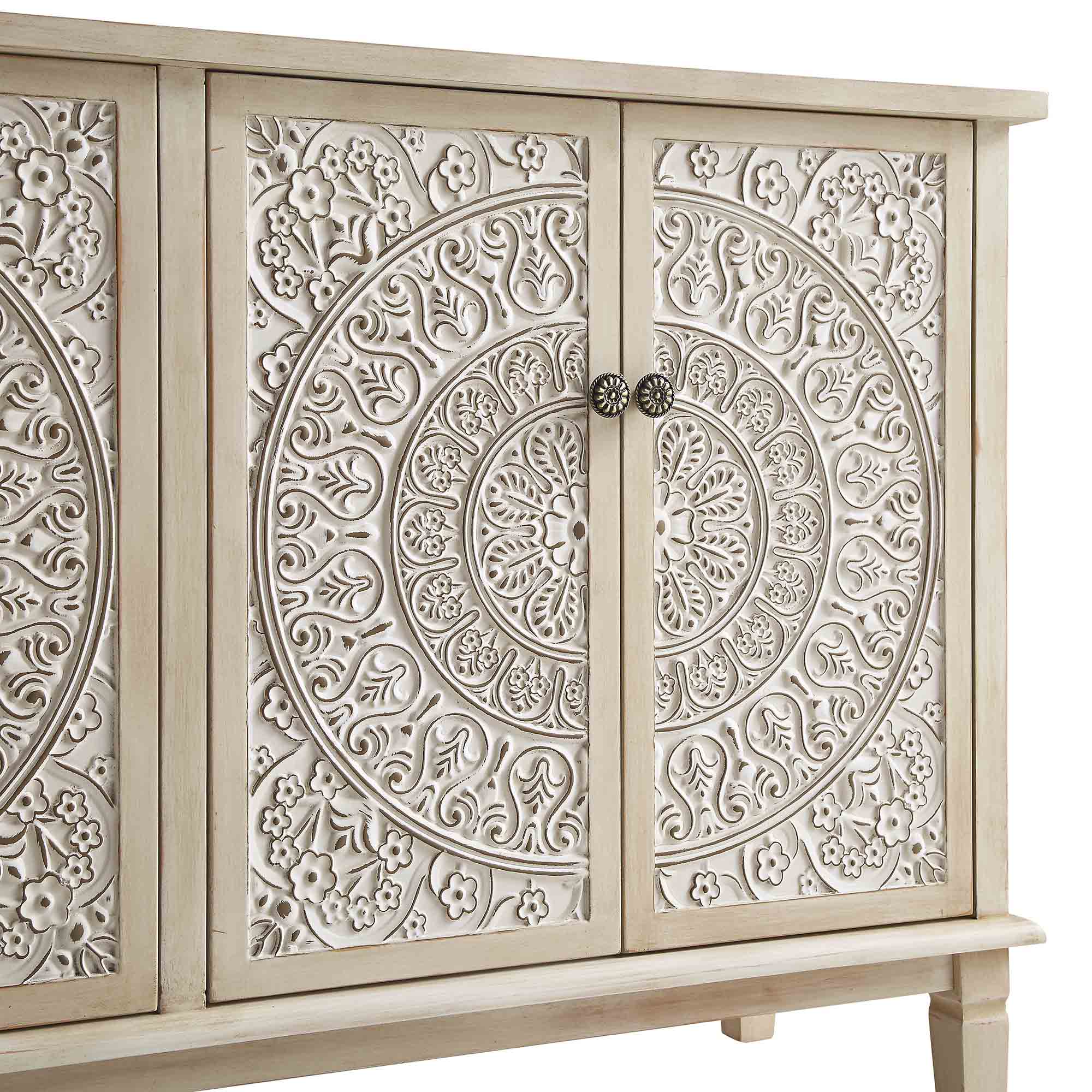 Chantilly Whitewashed Carved Large Sideboard - Image 11