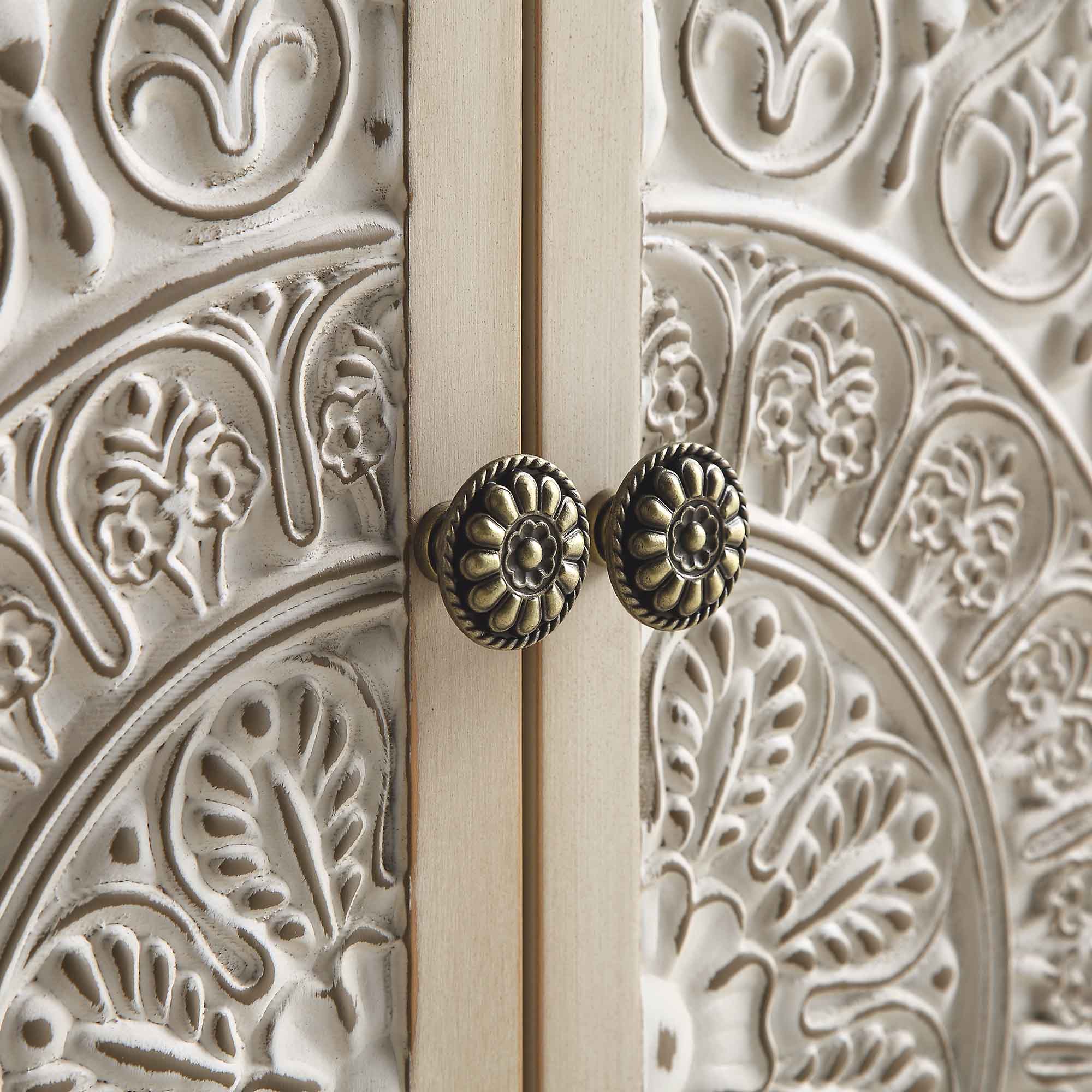 Chantilly Whitewashed Carved Large Sideboard - Image 12