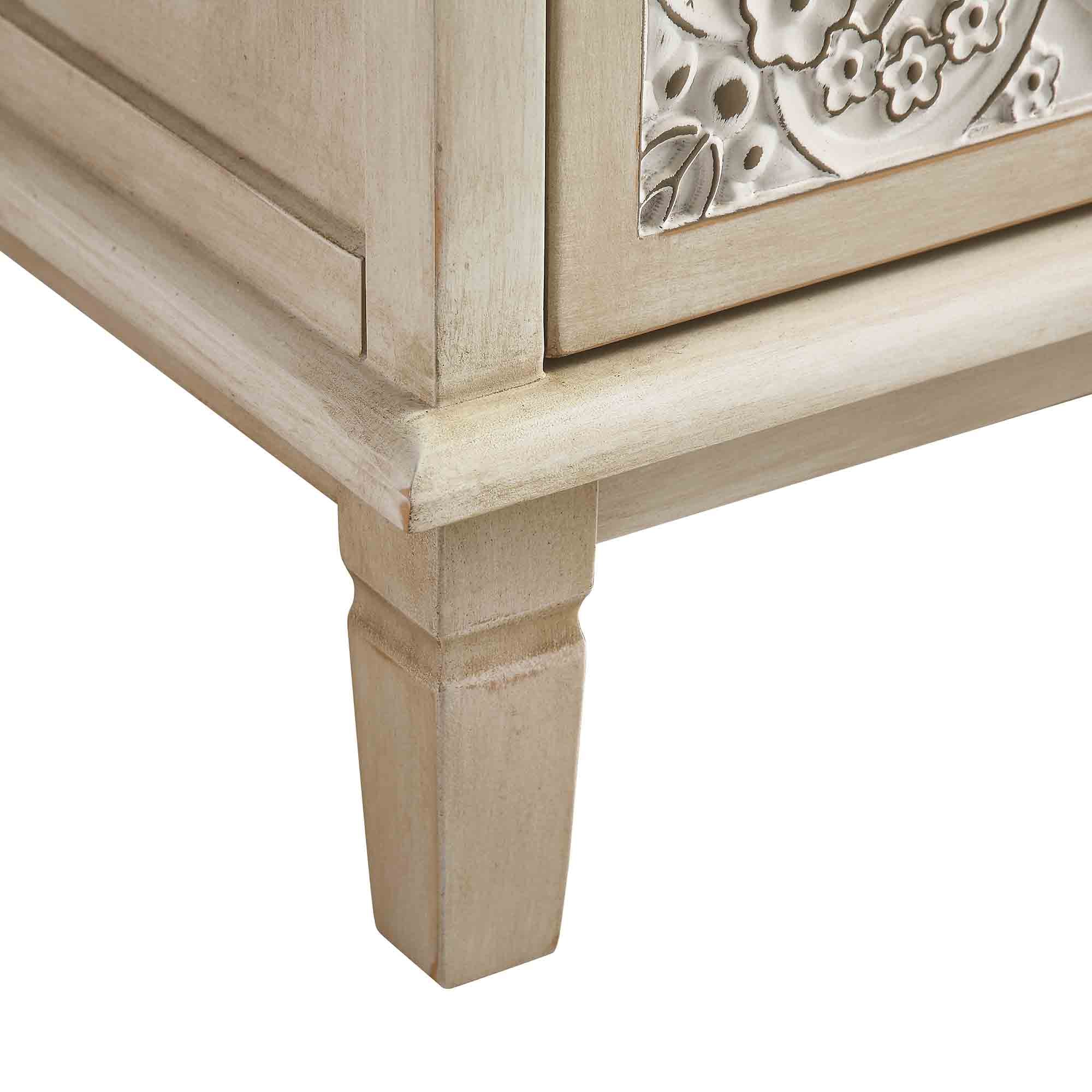 Chantilly Whitewashed Carved Large Sideboard - Image 14