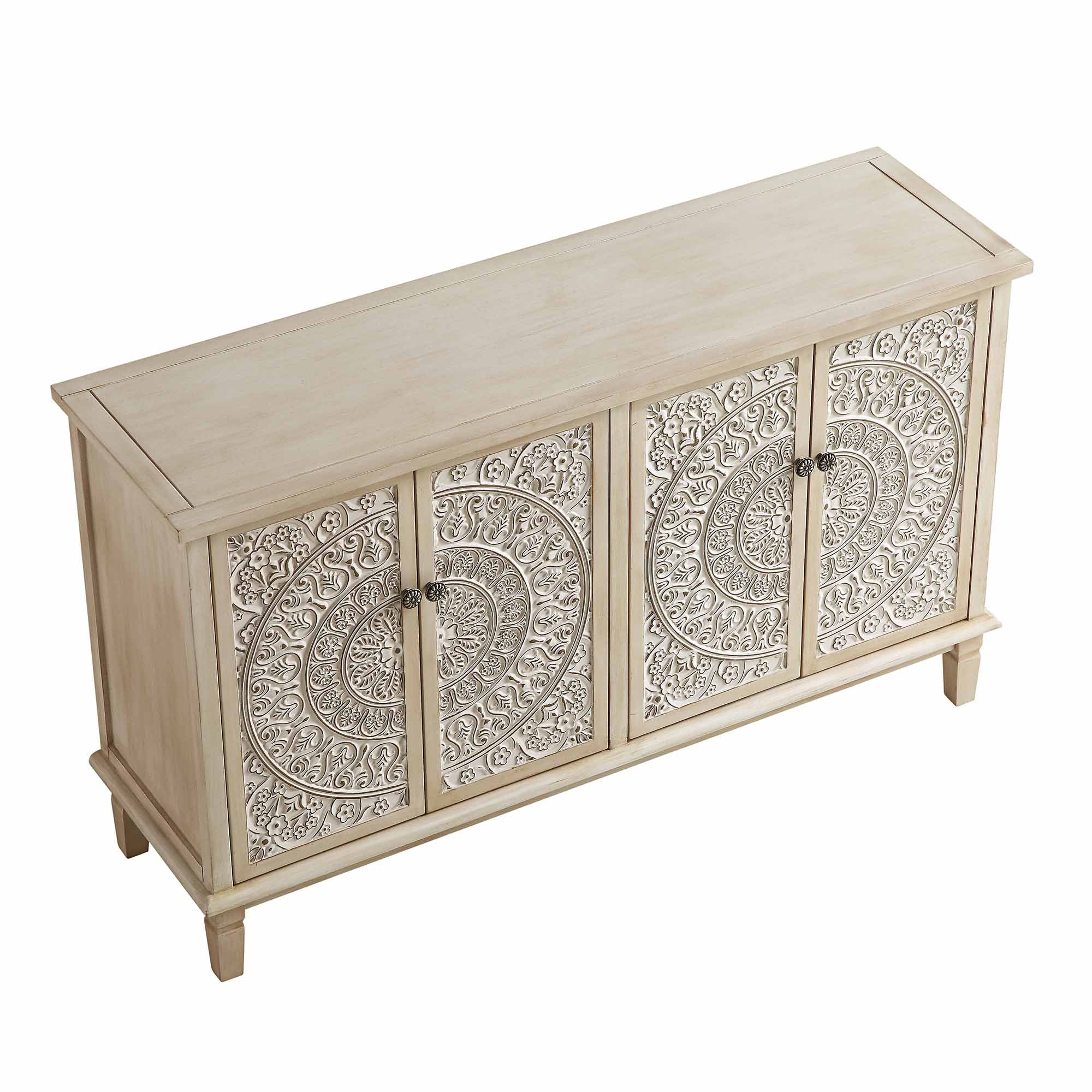 Chantilly Whitewashed Carved Large Sideboard - Image 8