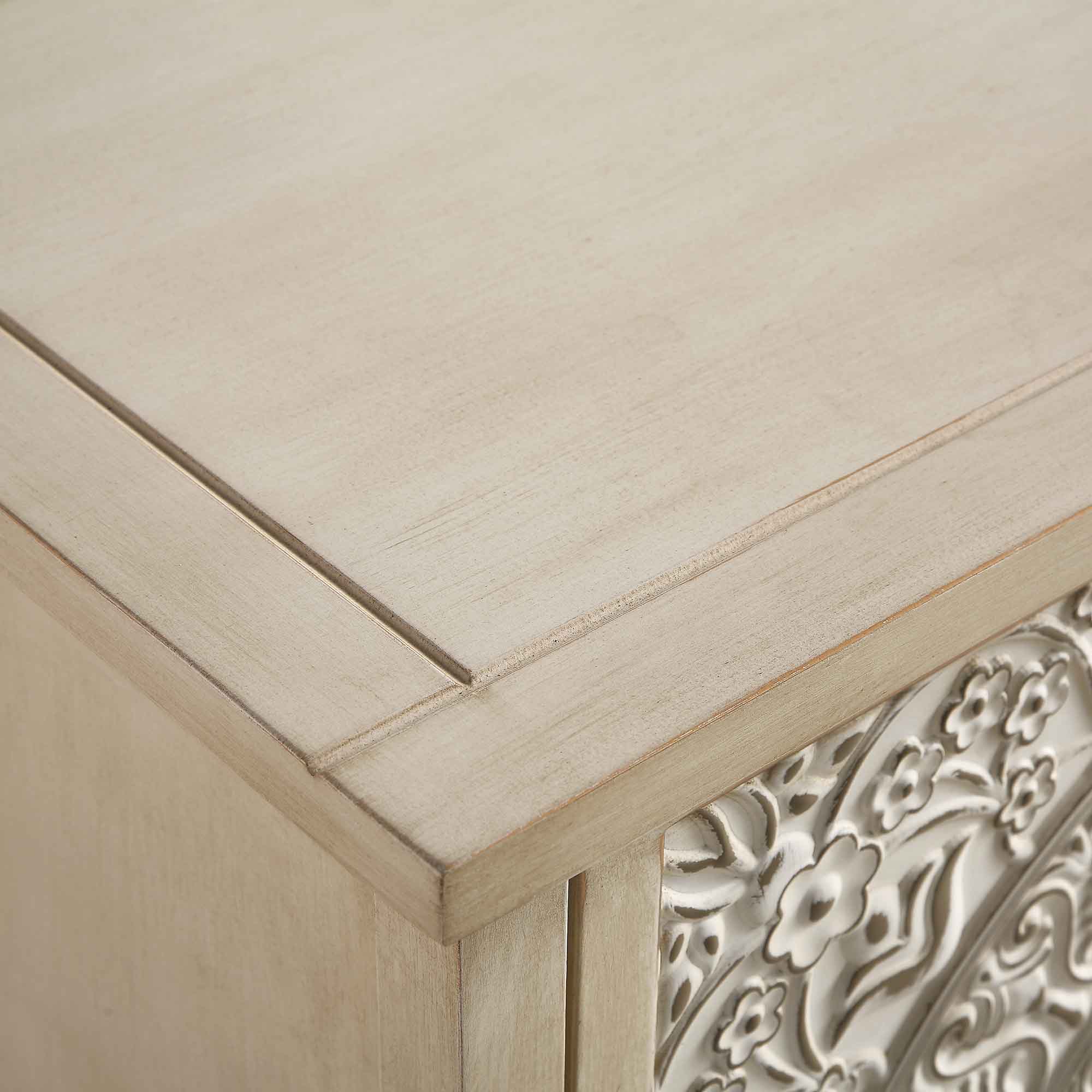 Chantilly Whitewashed Carved Small Sideboard - Image 13