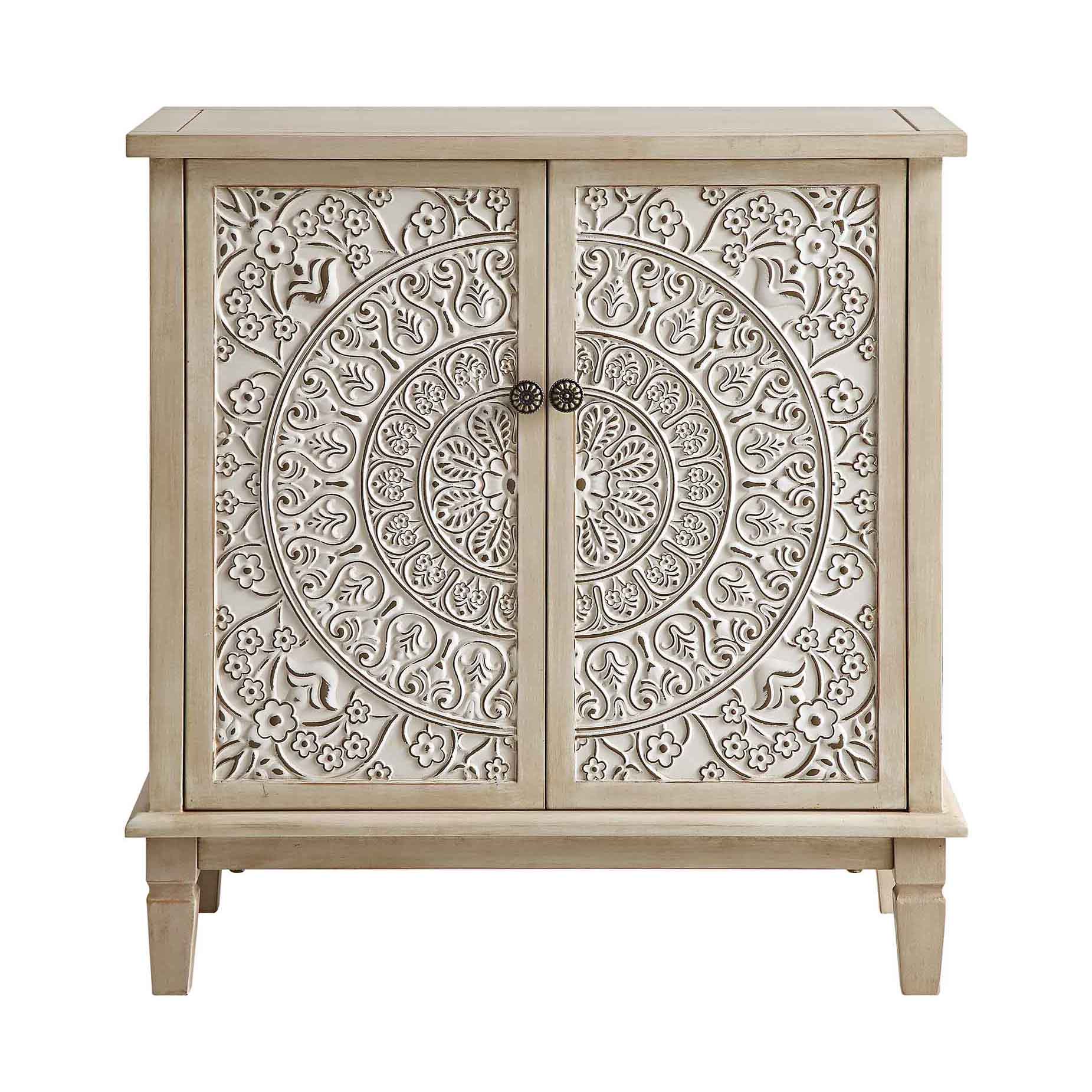 Chantilly Whitewashed Carved Small Sideboard - Image 4