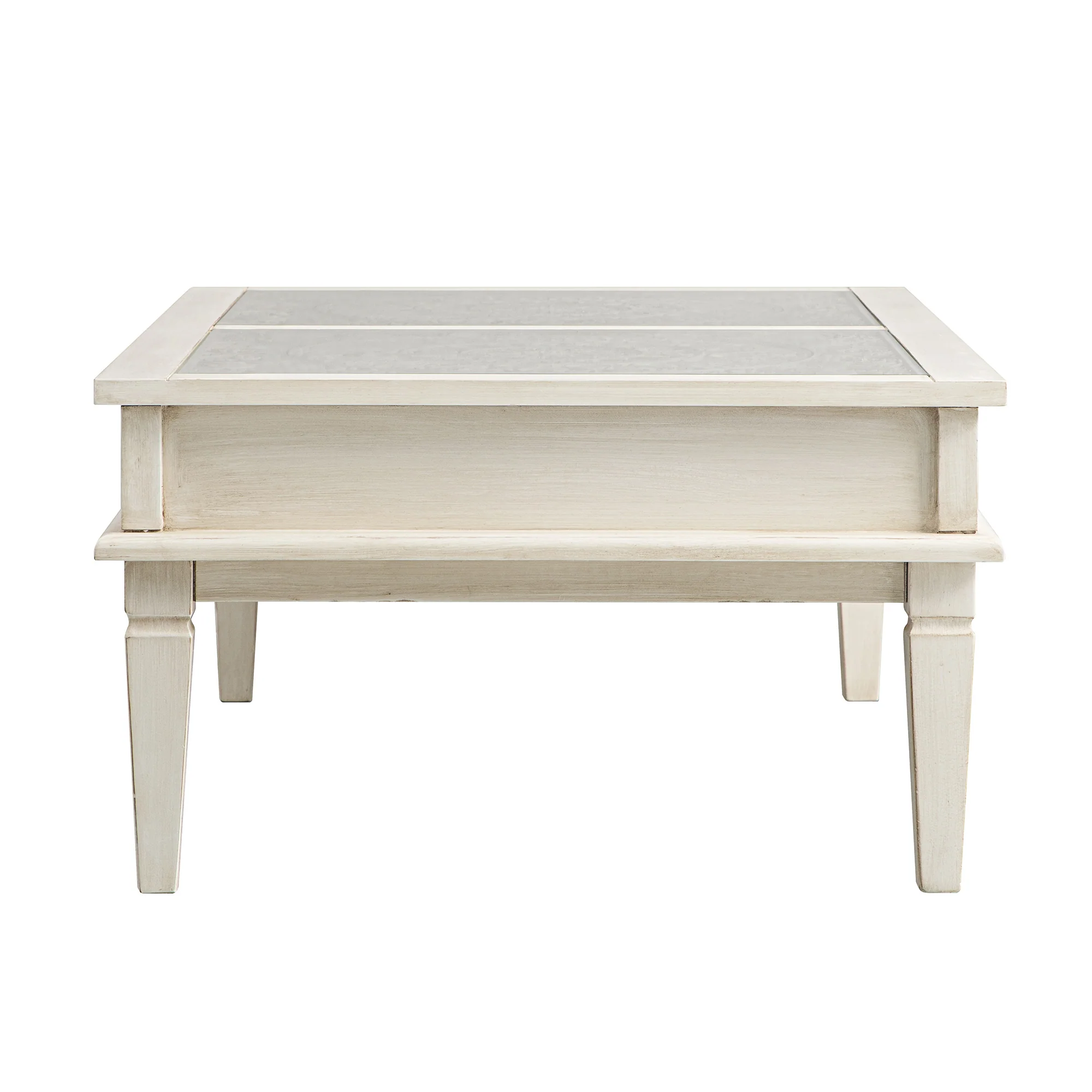 Chantilly Whitewashed Coffee Table with Drawers - Image 13