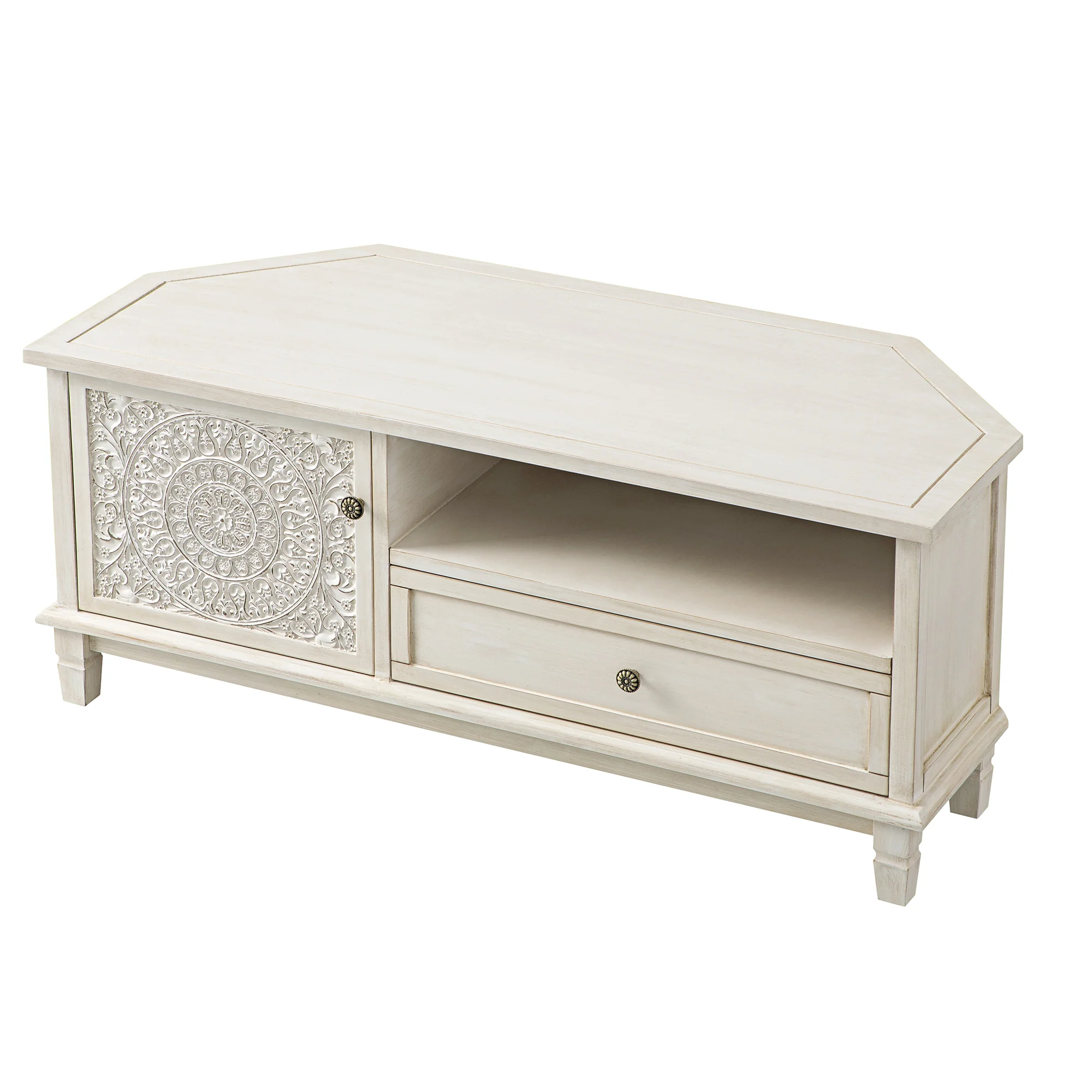 Chantilly Whitewashed Corner TV Unit - Image 11