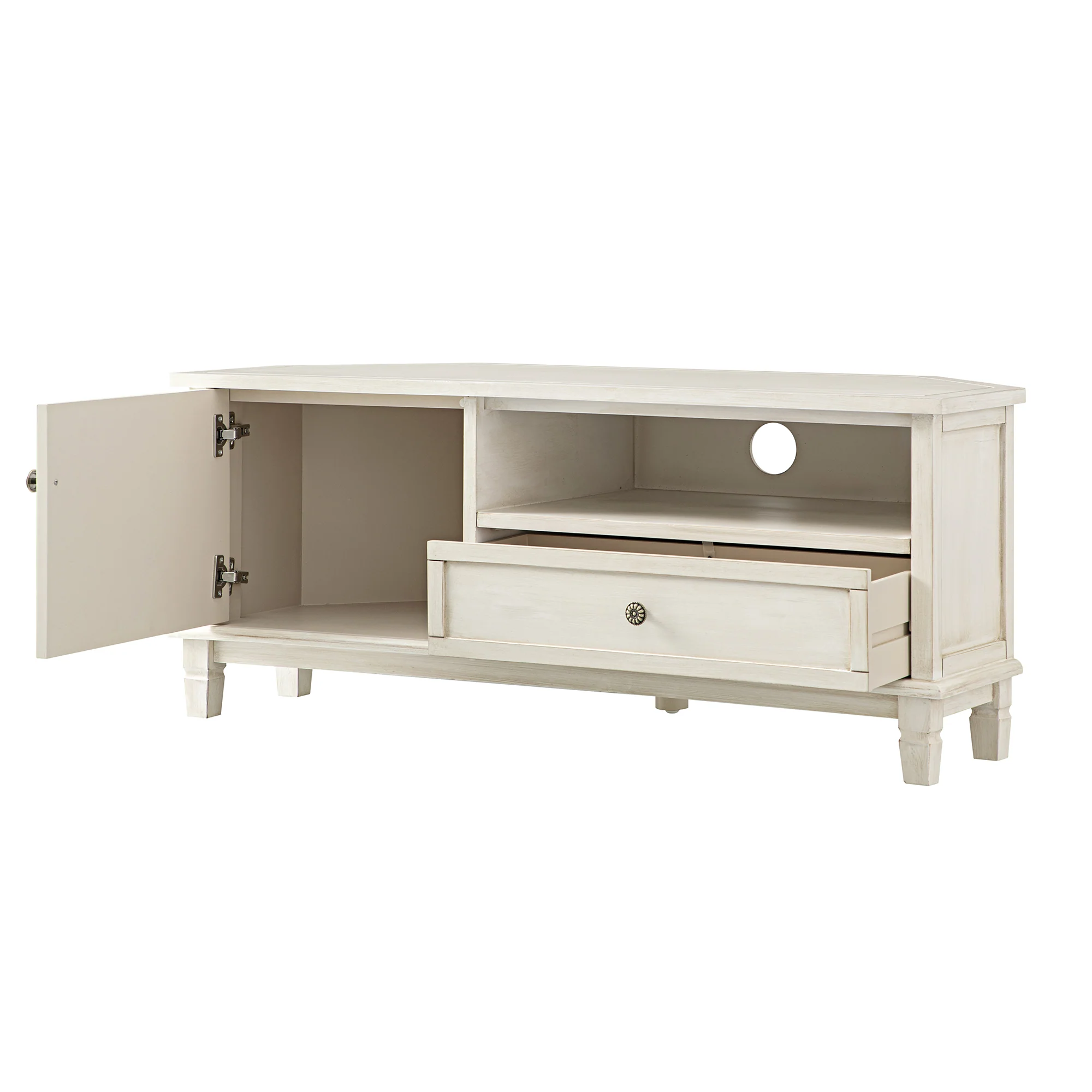 Chantilly Whitewashed Corner TV Unit - Image 12