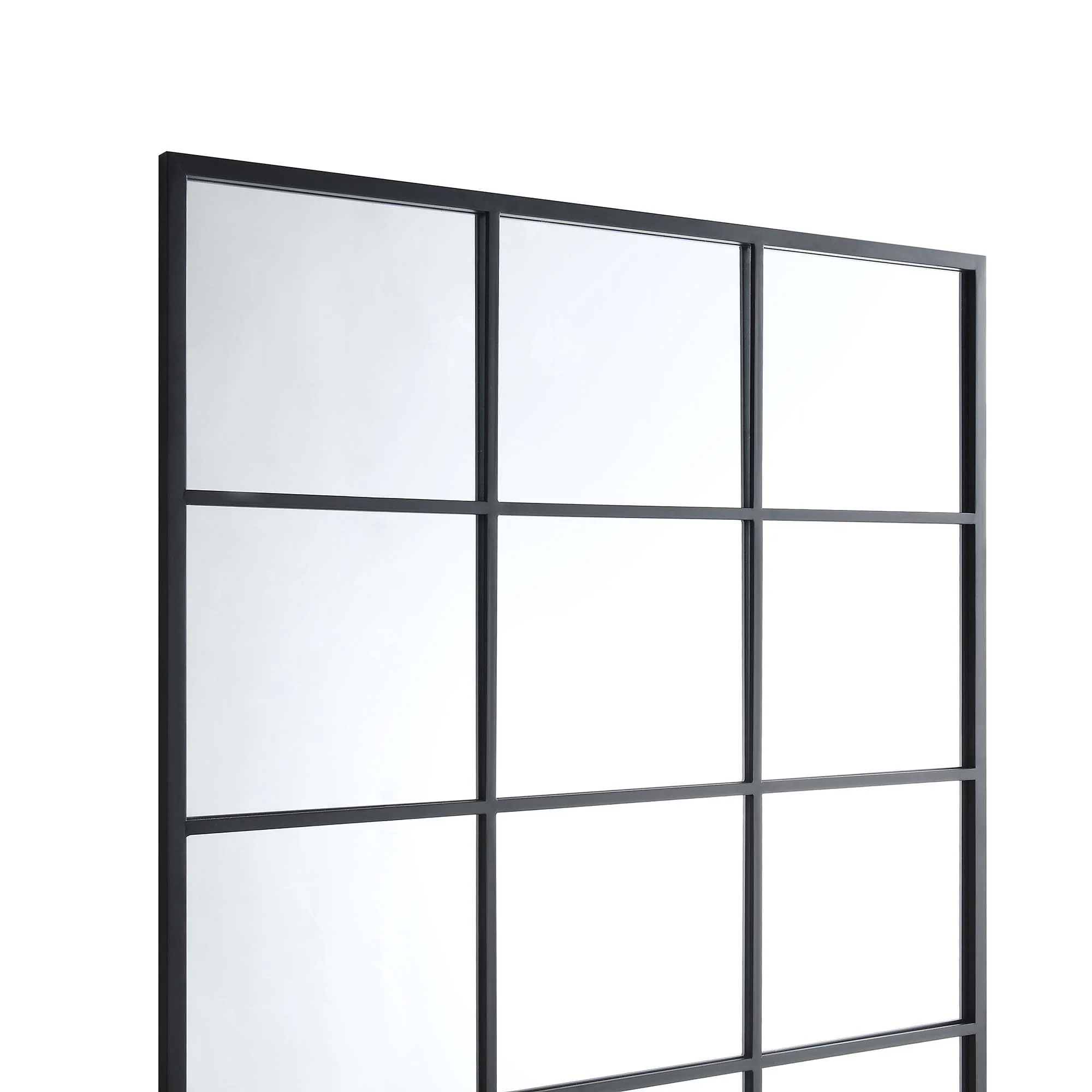 Chardwell Full Length Industrial Metal Window Mirror 180 x 100 cm, Black - Image 6
