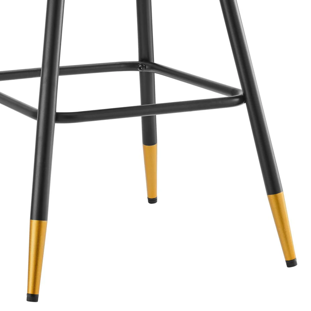 Charlecote Set of 2 Dark Grey Velvet Upholstered Bar Stools - Image 10