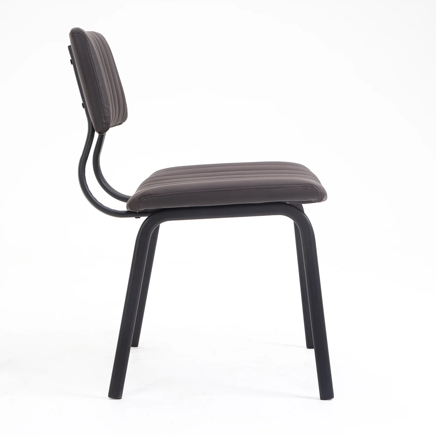Charlecote Set of 2 Fluted Dining Chairs (Dark Brown PU) - Image 7