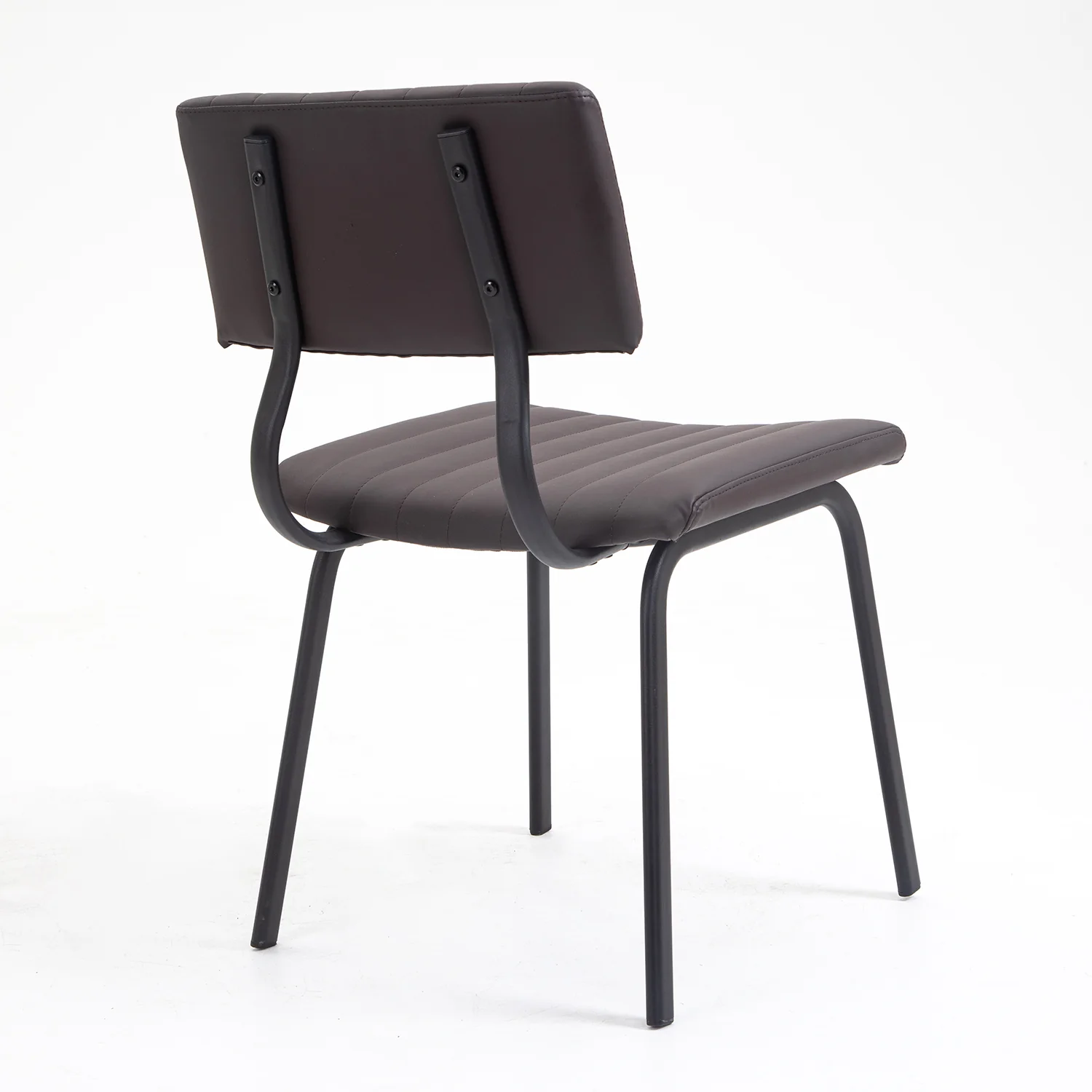 Charlecote Set of 2 Fluted Dining Chairs (Dark Brown PU) - Image 8