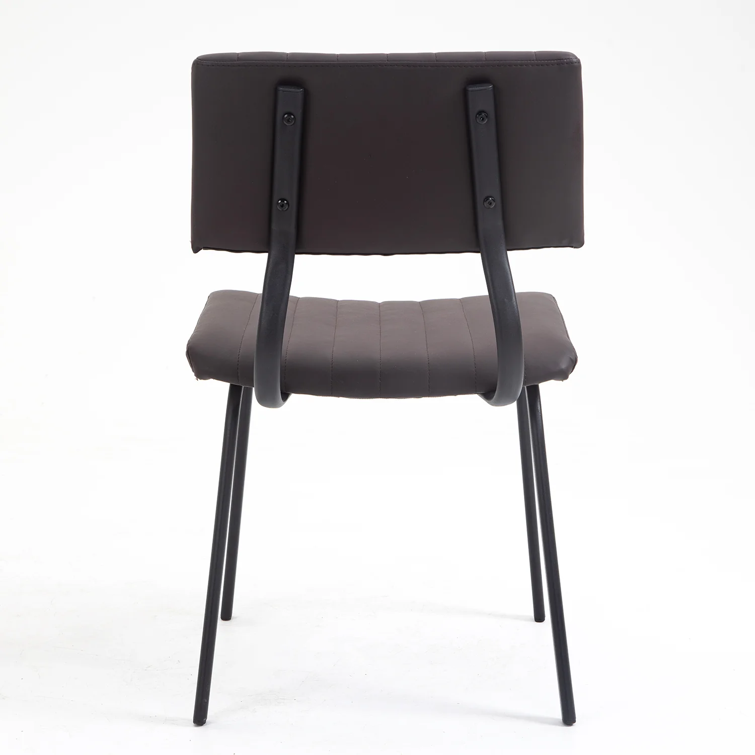 Charlecote Set of 2 Fluted Dining Chairs (Dark Brown PU) - Image 9