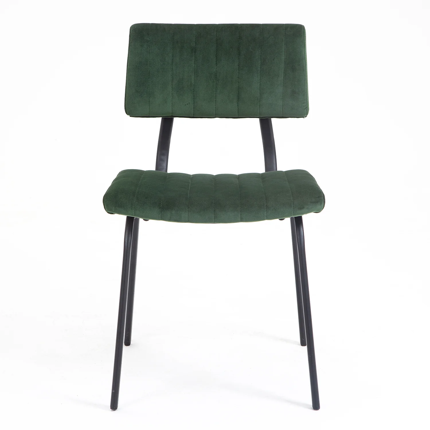 Charlecote Set of 2 Fluted Dining Chairs (Dark Green Velvet) - Image 5