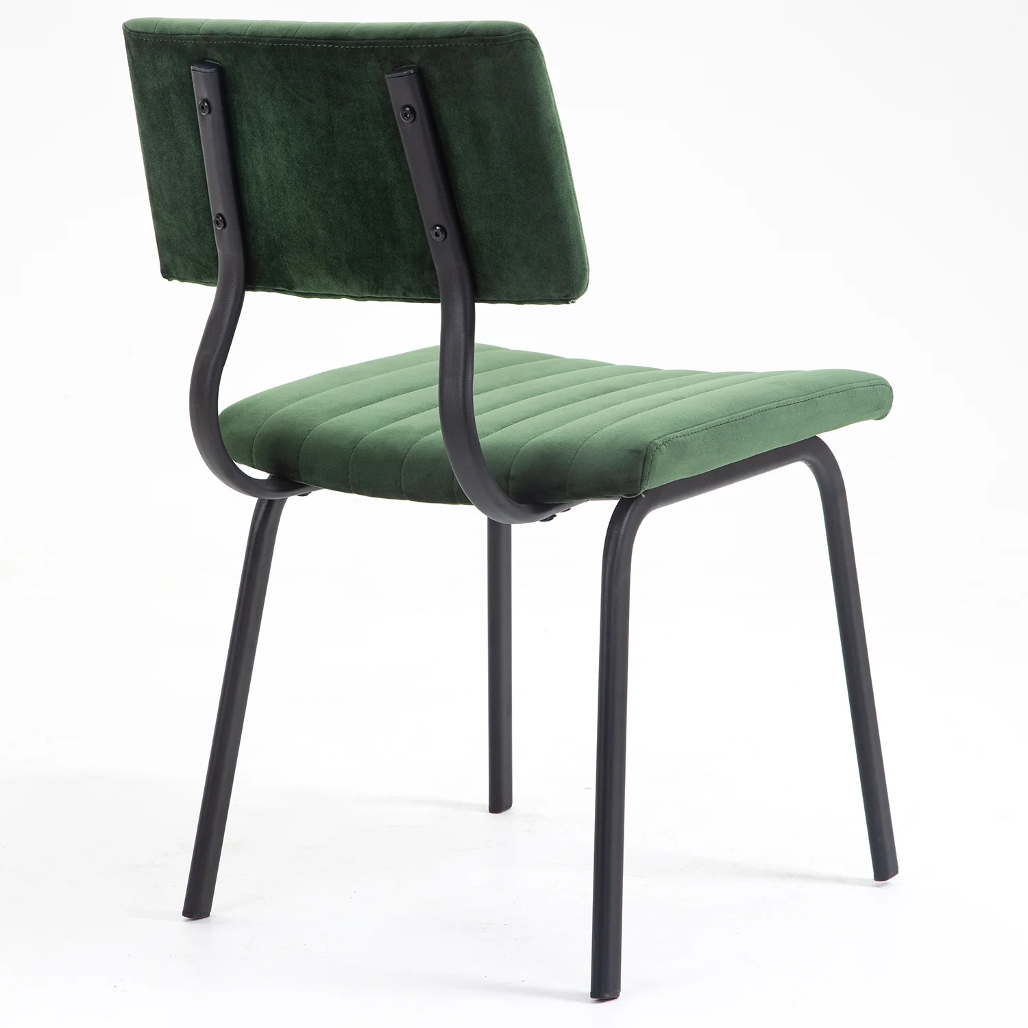 Charlecote Set of 2 Fluted Dining Chairs (Dark Green Velvet) - Image 7