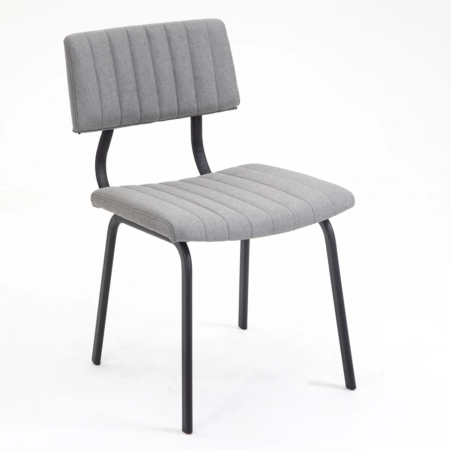 Charlecote Set of 2 Fluted Dining Chairs (Light Grey Linen) - Image 4