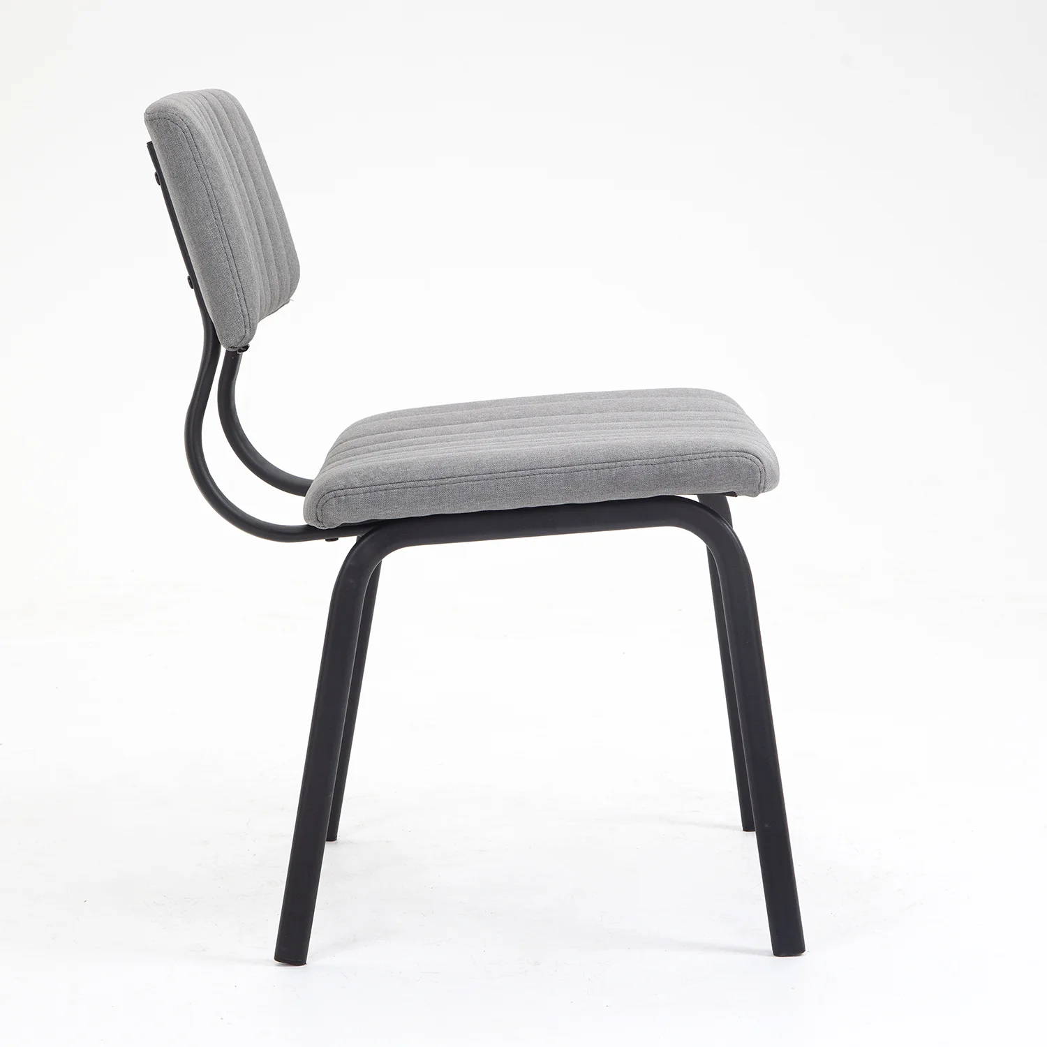Charlecote Set of 2 Fluted Dining Chairs (Light Grey Linen) - Image 7