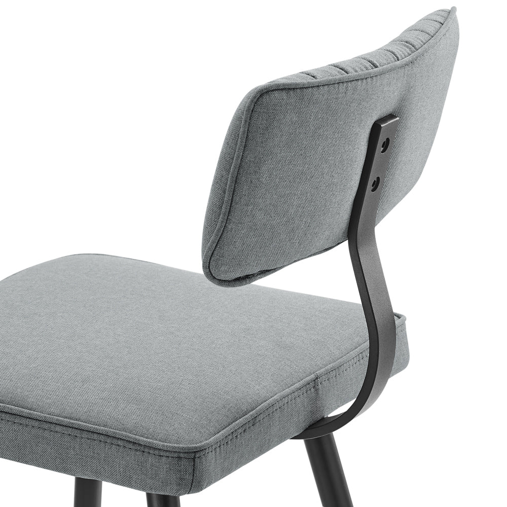 Charlecote Set of 2 Light Grey Fabric Upholstered Bar Stools - Image 9