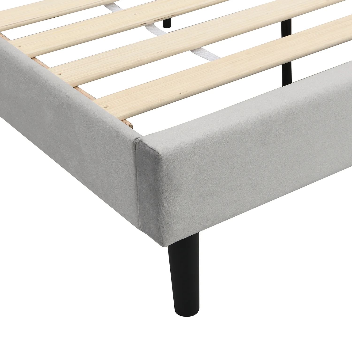 Chastleton Upholstered Bed with Diamante Headboard (Grey Velvet) - Image 10
