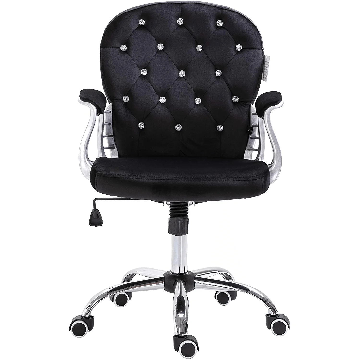 Black Velvet Chesterfield Swivel Chair - Image 2