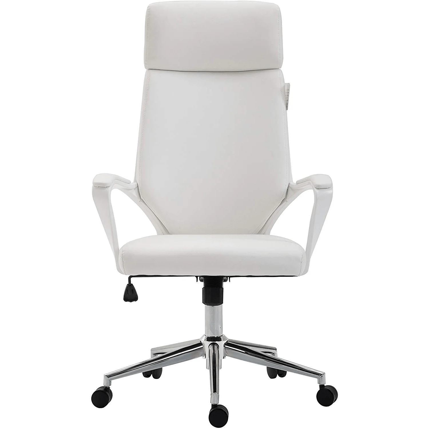 Cherry Tree Furniture High Back Modern Design PU Leather Swivel Office Chair Computer Desk Chair, MO68 White - Image 2