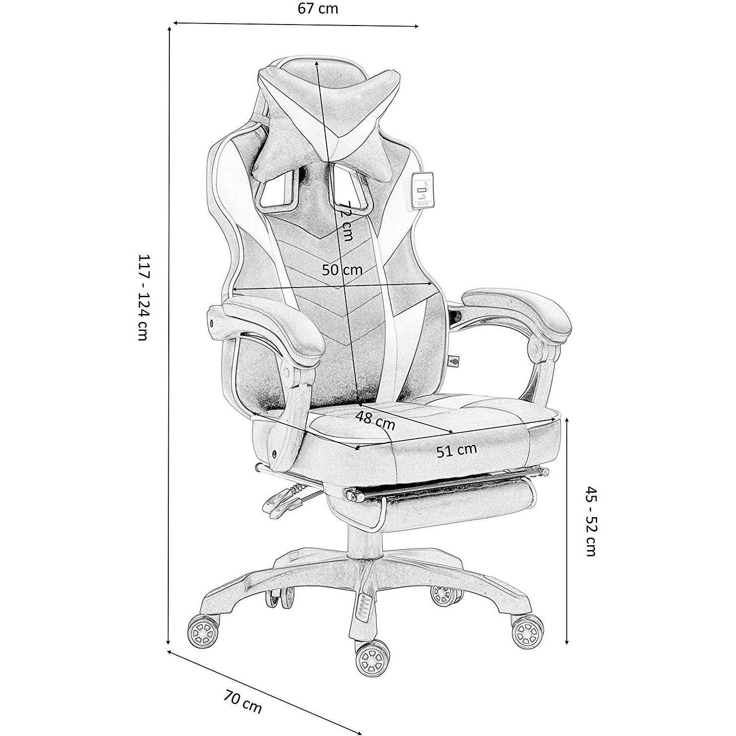 Cherry Tree Furniture High Back Recliner Gaming Chair with Cushion & Retractable Footrest Black & Grey - Image 3