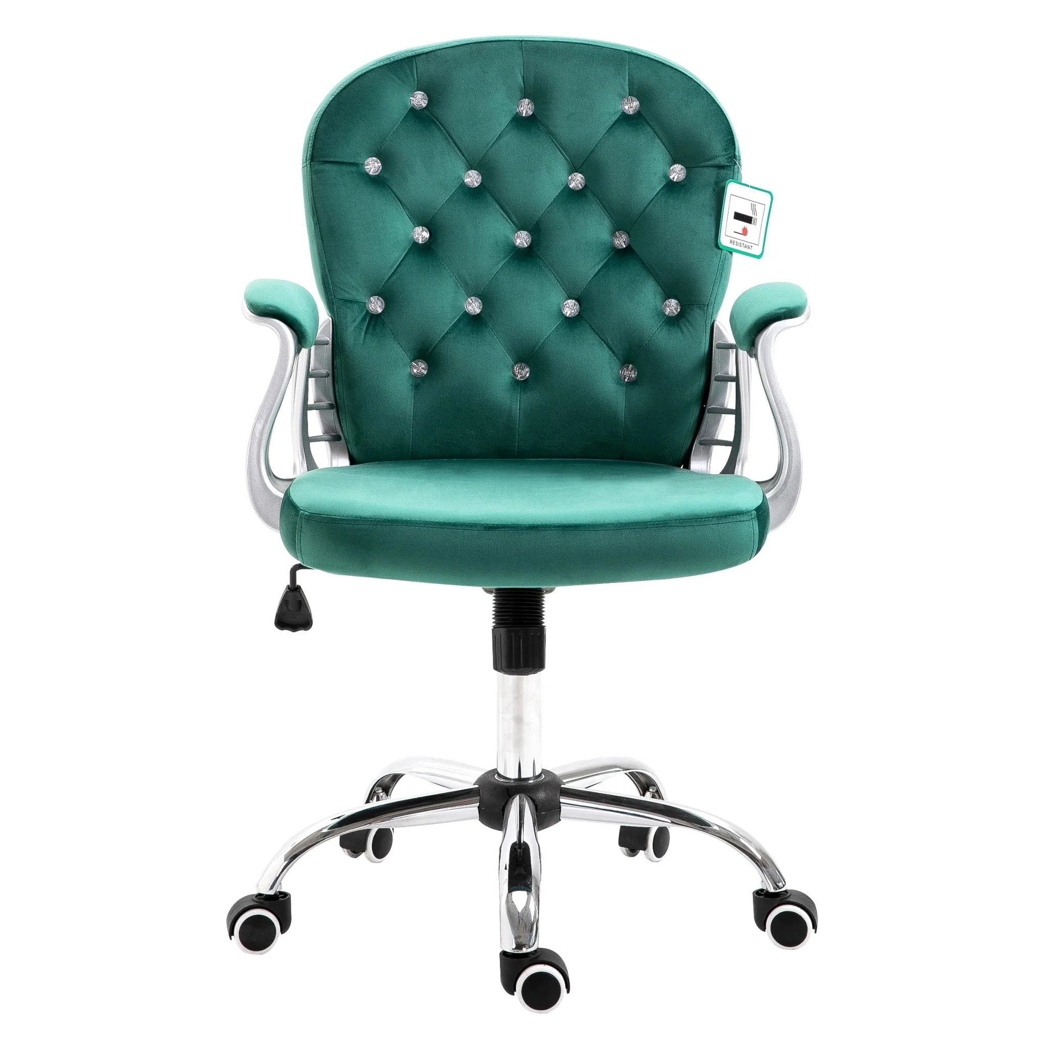 Green Velvet Chesterfield Swivel Chair - Image 2